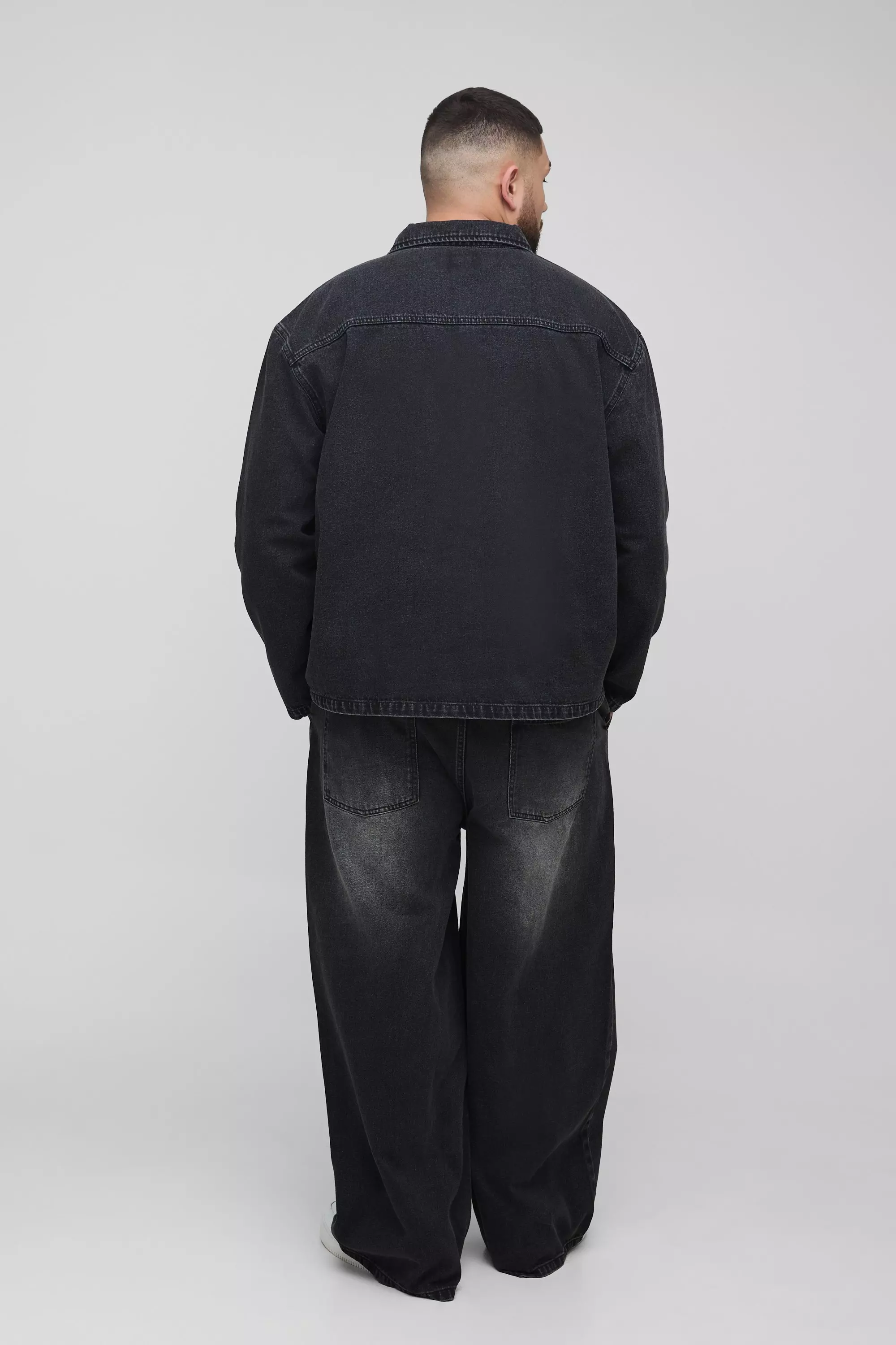 Plus Pleated Baggy Jeans | boohooMAN USA