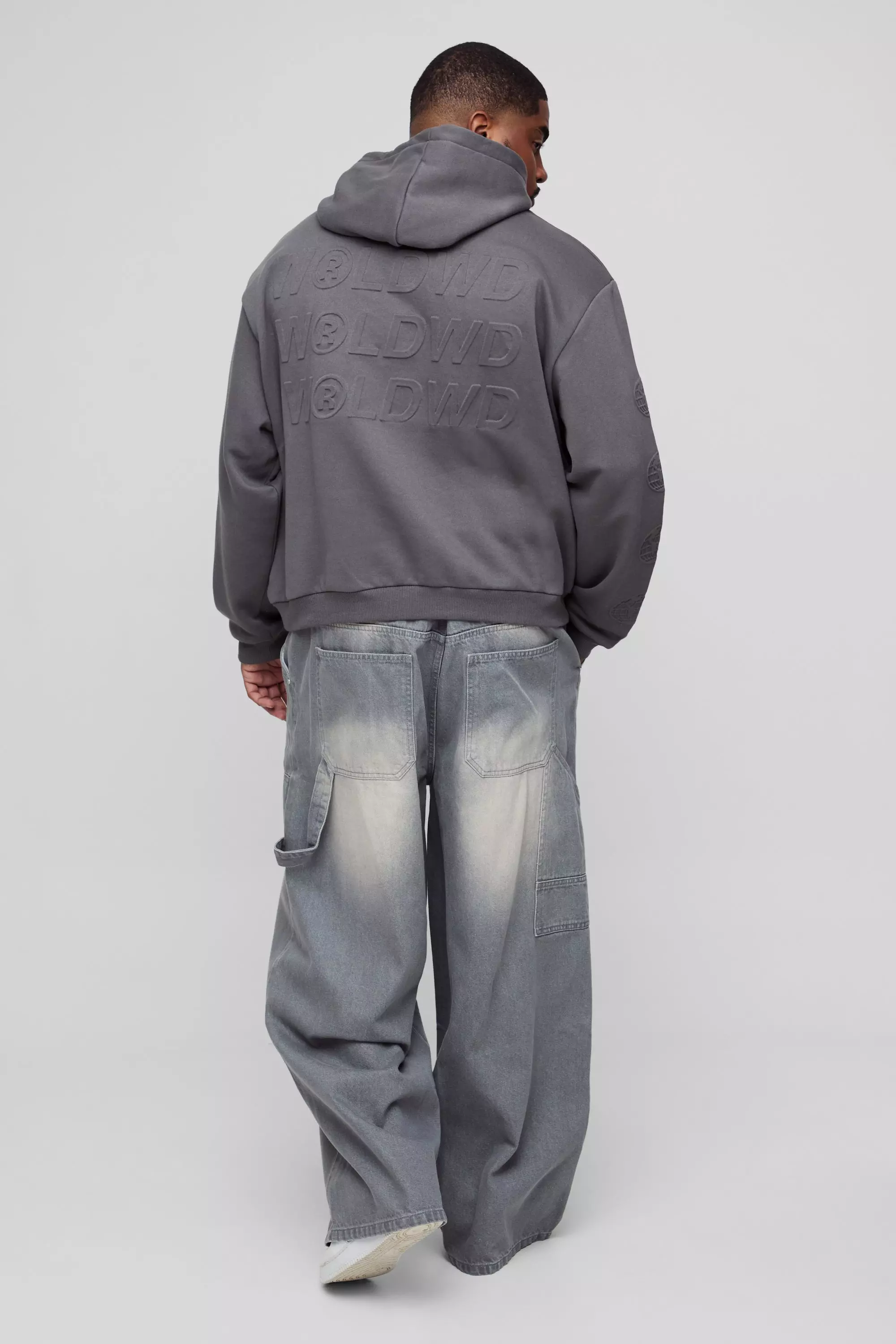 Grey Plus Carpenter Baggy Fit Jeans alternative image