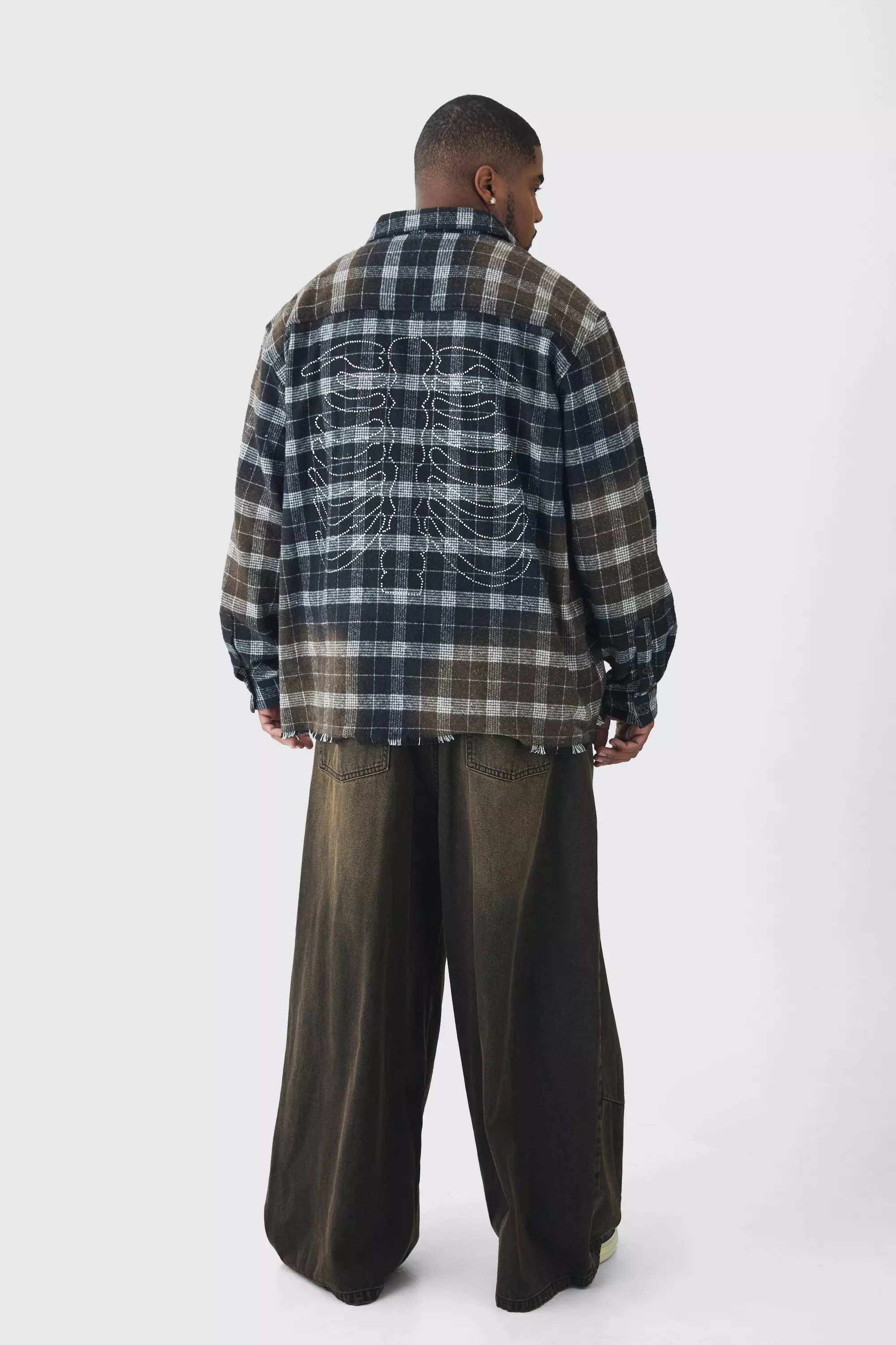 Washed black Plus Adjustable Waist Extreme Baggy Jeans alternative image
