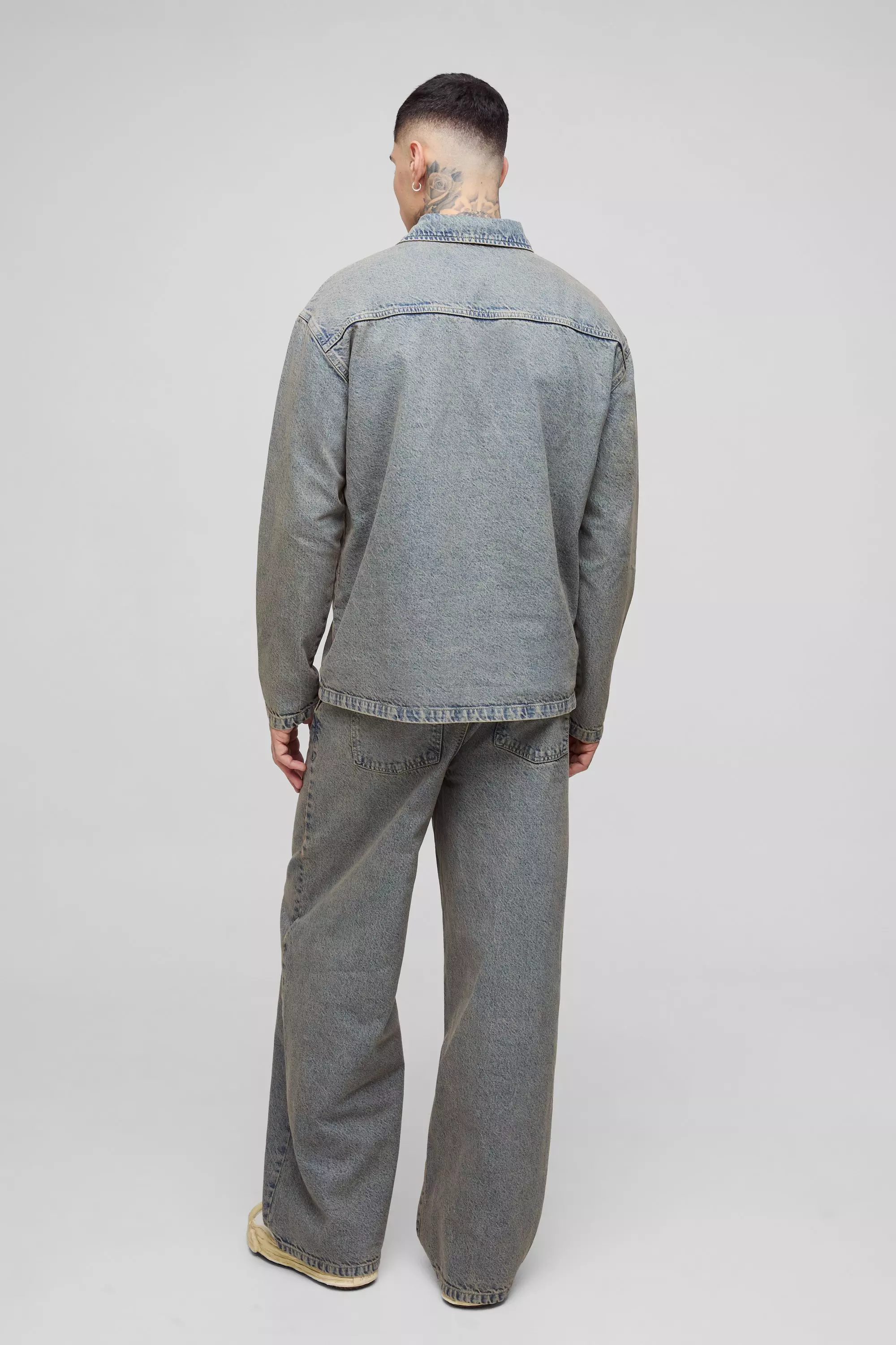 Tall Pleated Baggy Jeans | boohooMAN USA