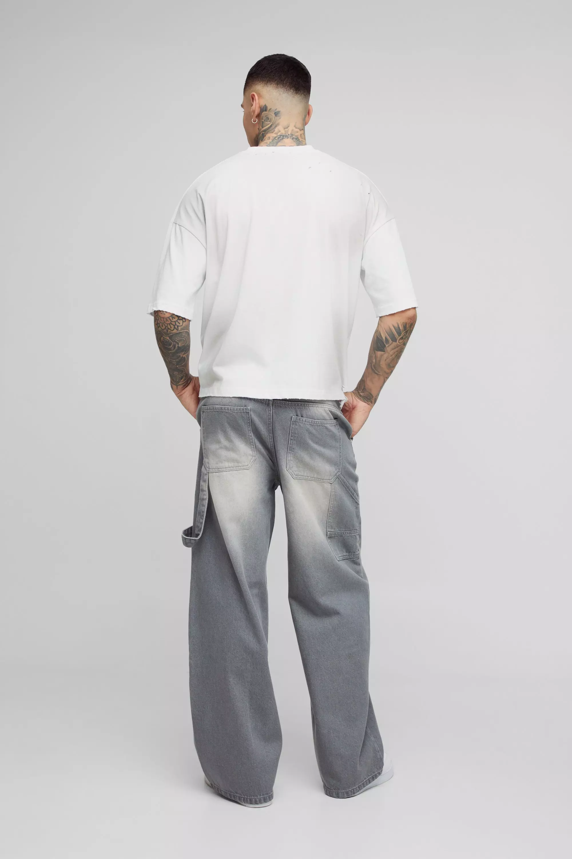 Grey Tall Baggy Carpenter Jeans alternatieve afbeelding