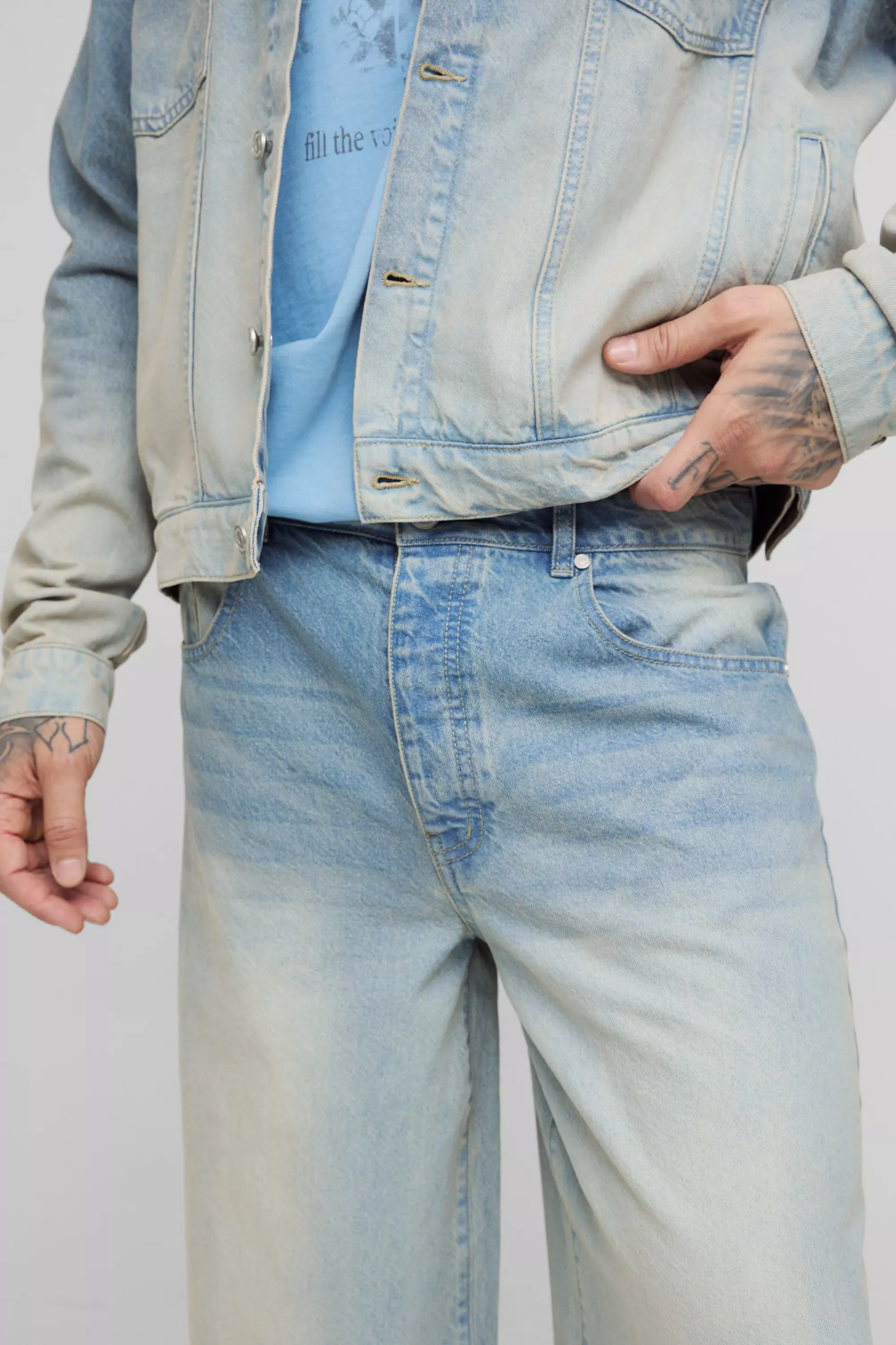 Tall Washed Baggy Fit Jeans | boohooMAN USA