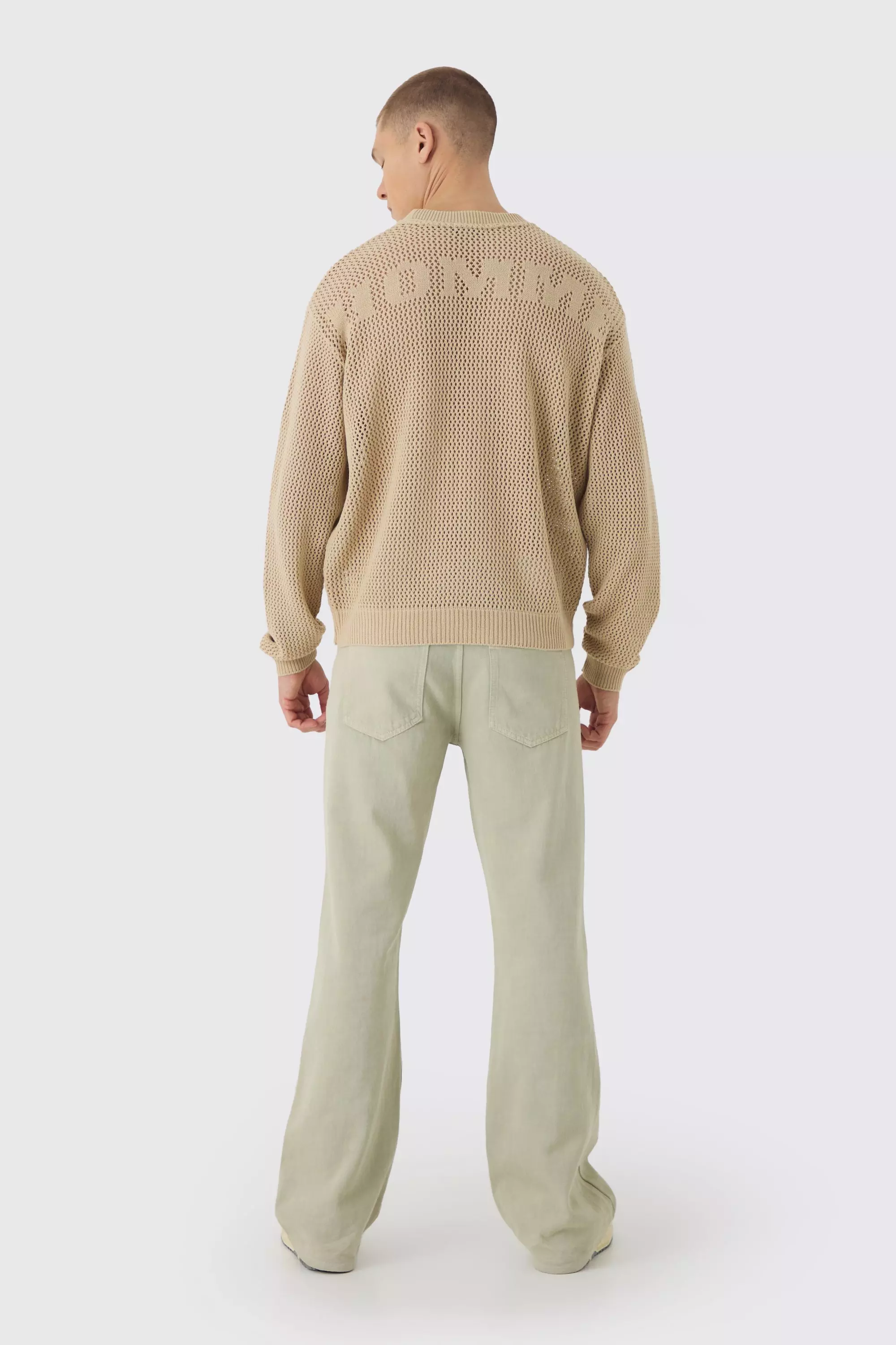 Maglione Oversize In Maglia Open Stitch Homme 13, Stone immagine alternativa