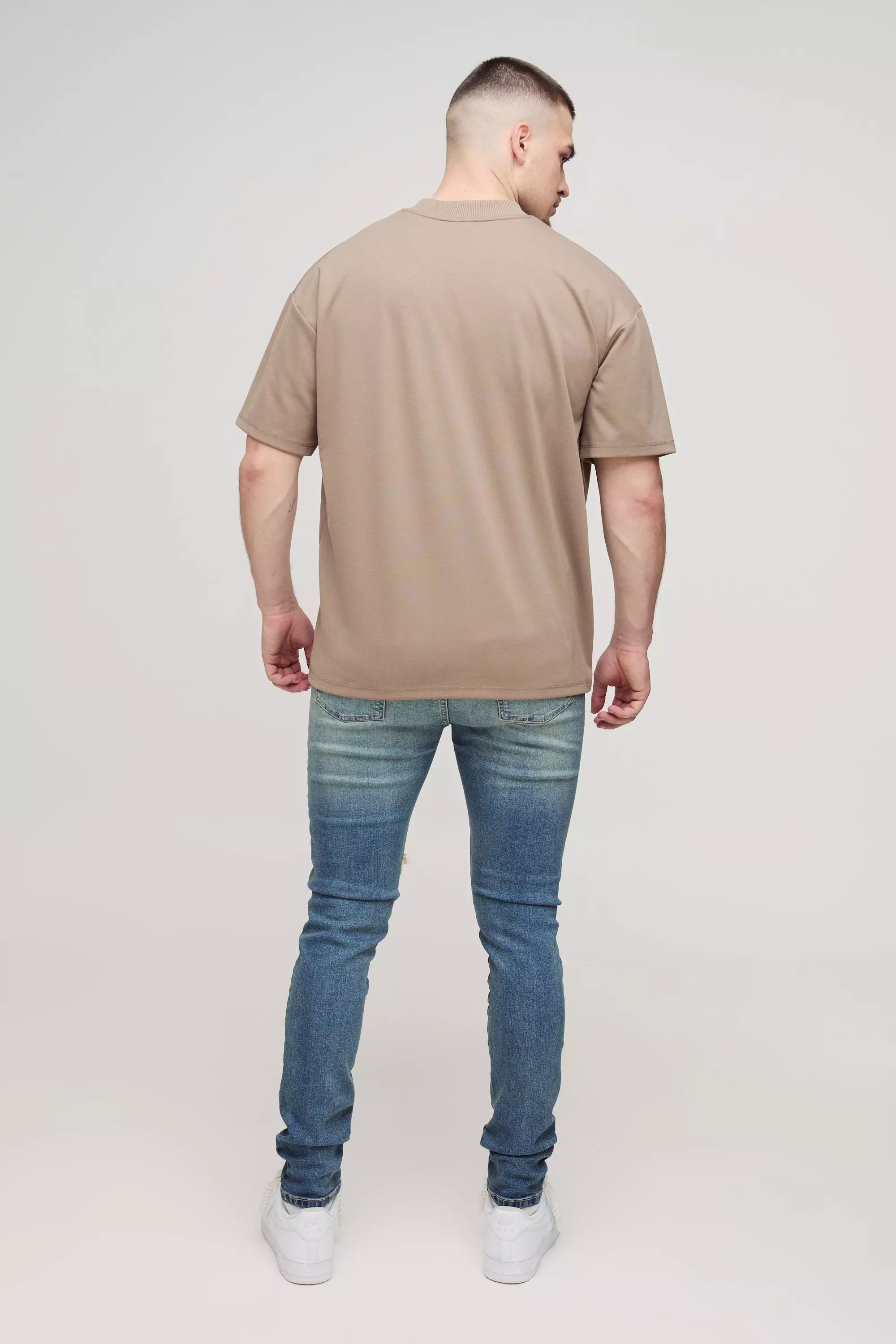 Mid wash Tall Extreme Rip Busted Knee Skinny Jeans alternative image
