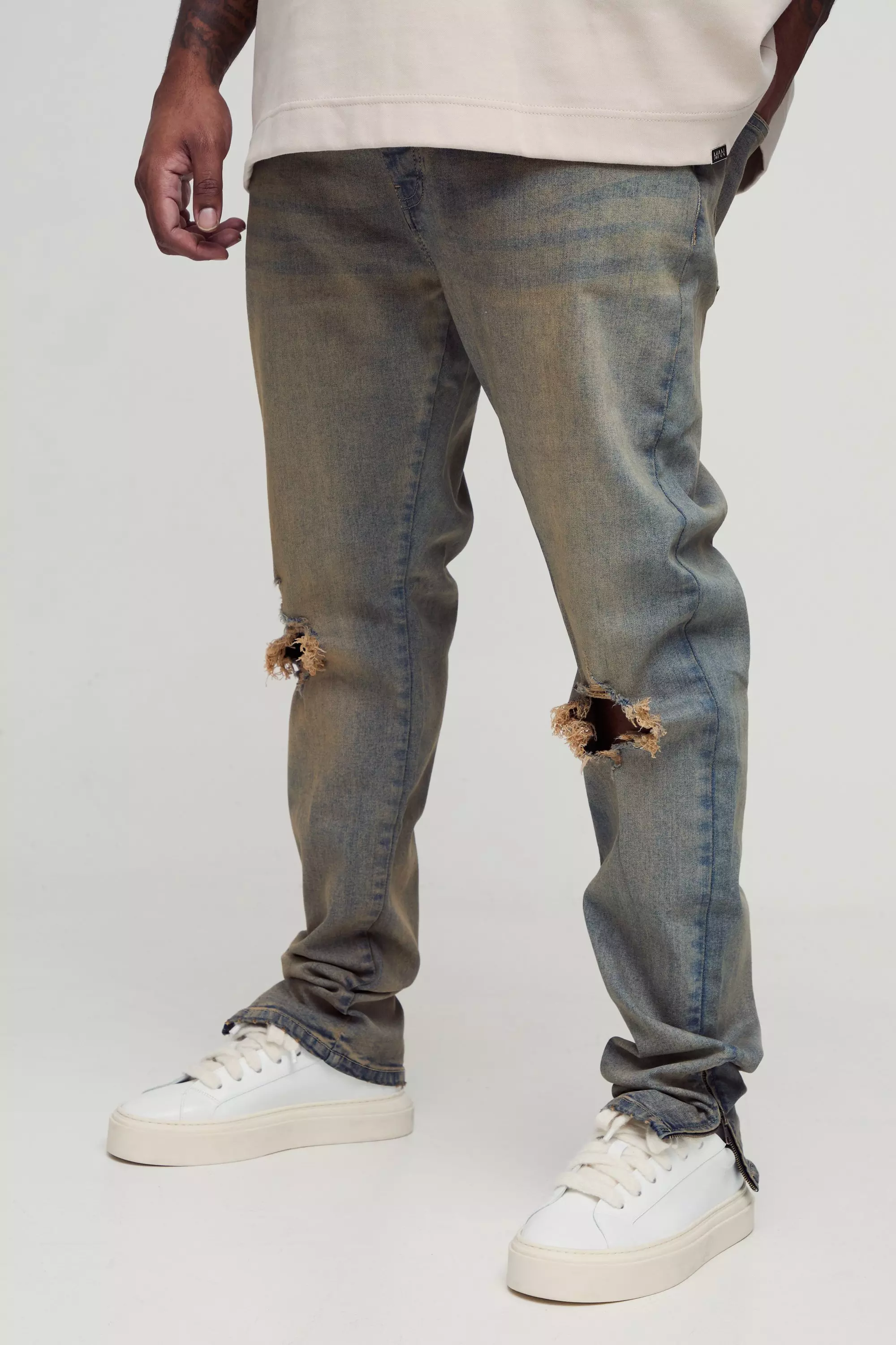 Grande taille - Jean skinny déchiré, Antique wash autre image