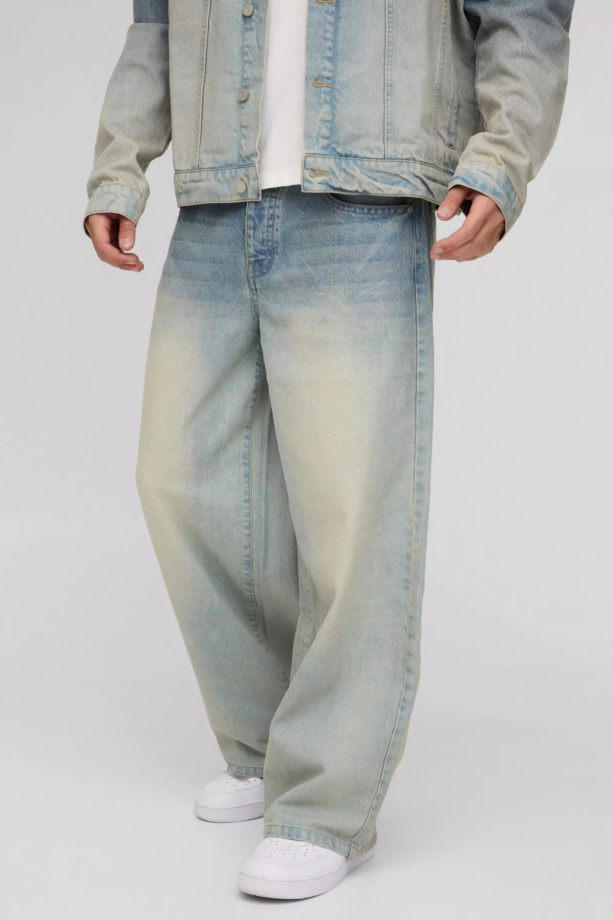 Washed Baggy Fit Jeans stonewash