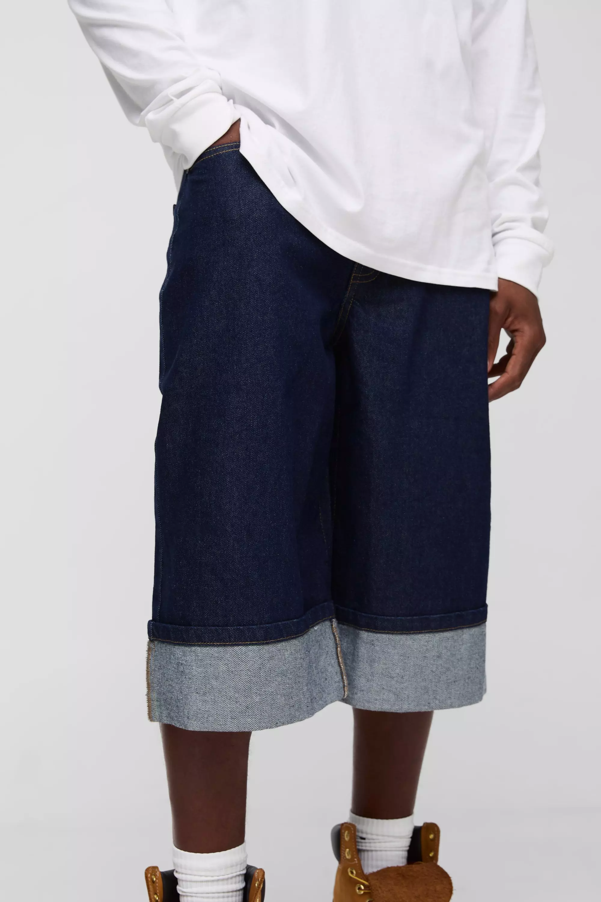 Cuffed Parachute Jorts | boohooMAN USA