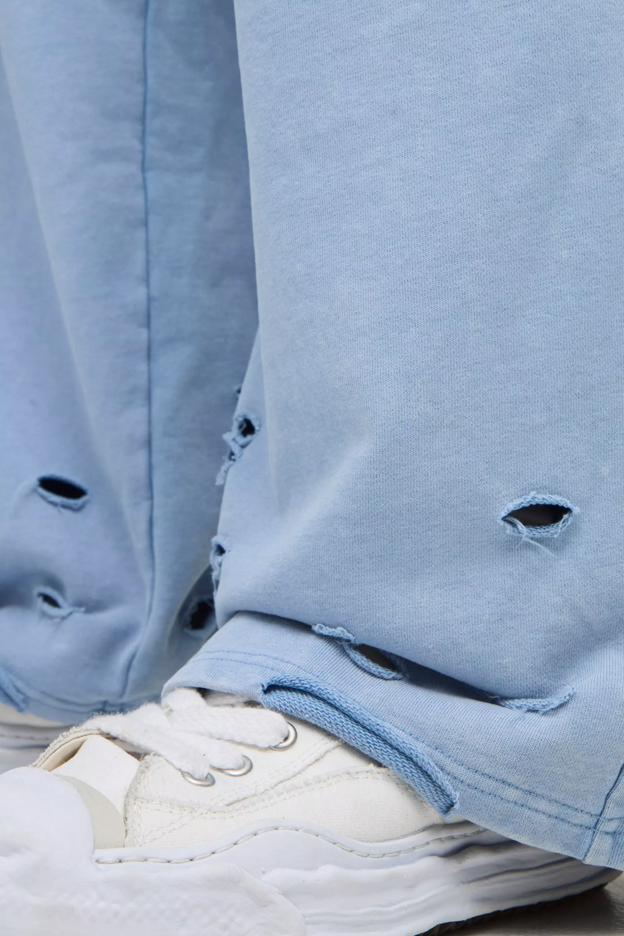 Blue Premium Wide Leg Heavyweight Washed Joggers alternative image