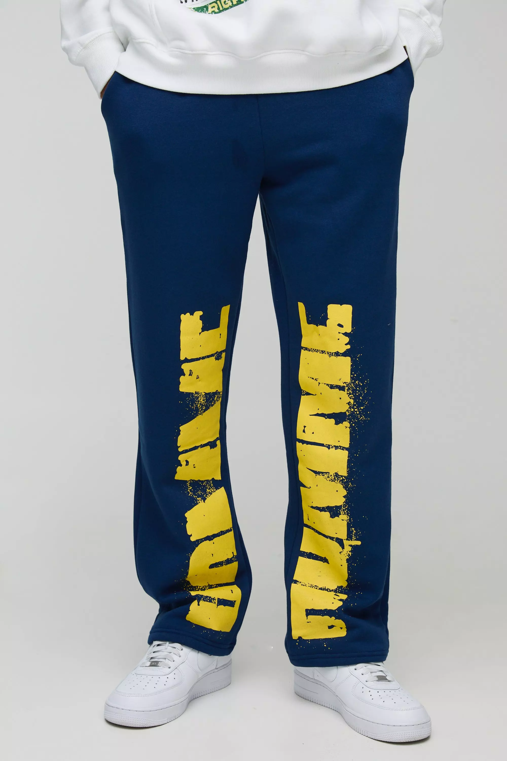 Navy Relaxed Fit Homme Paint Splatter Gusset Jogger alternative image