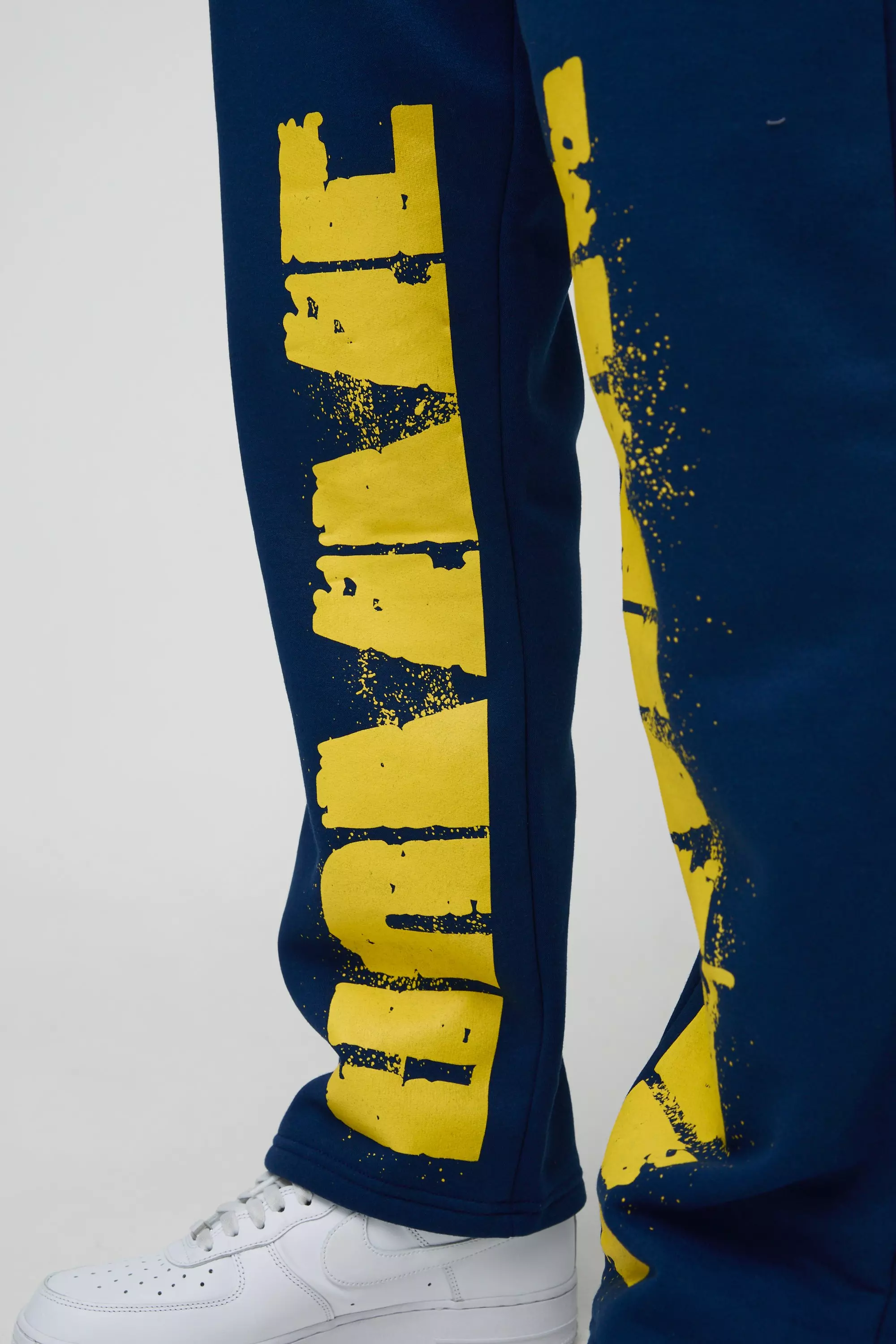 Navy Relaxed Fit Homme Paint Splatter Gusset Jogger alternative image