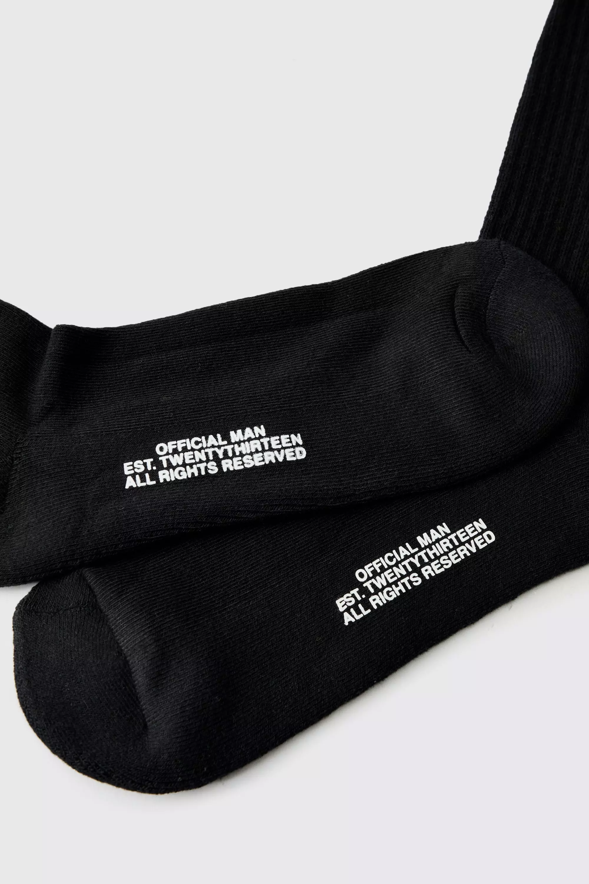 High Build Branded Sole Socks In Black | boohooMAN USA