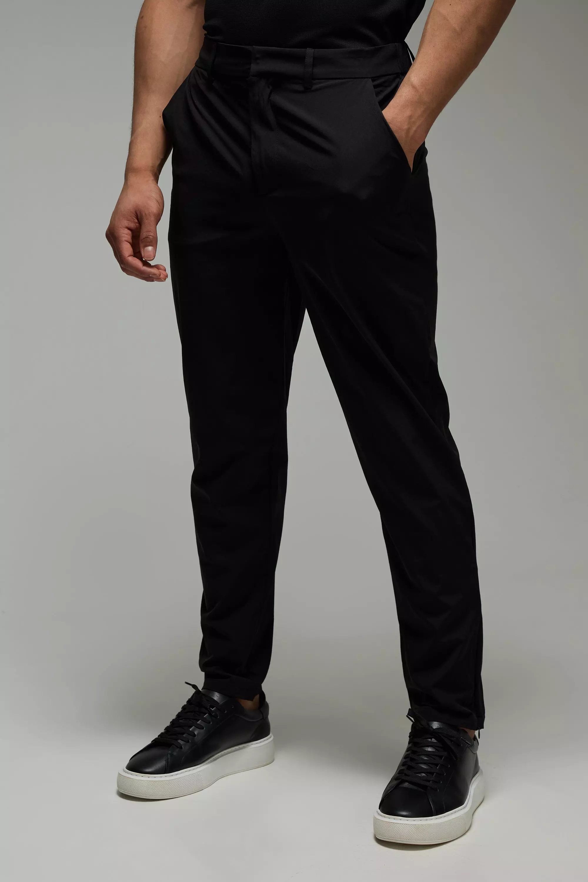 Black Man Active Stretch Tapered Golf Trousers