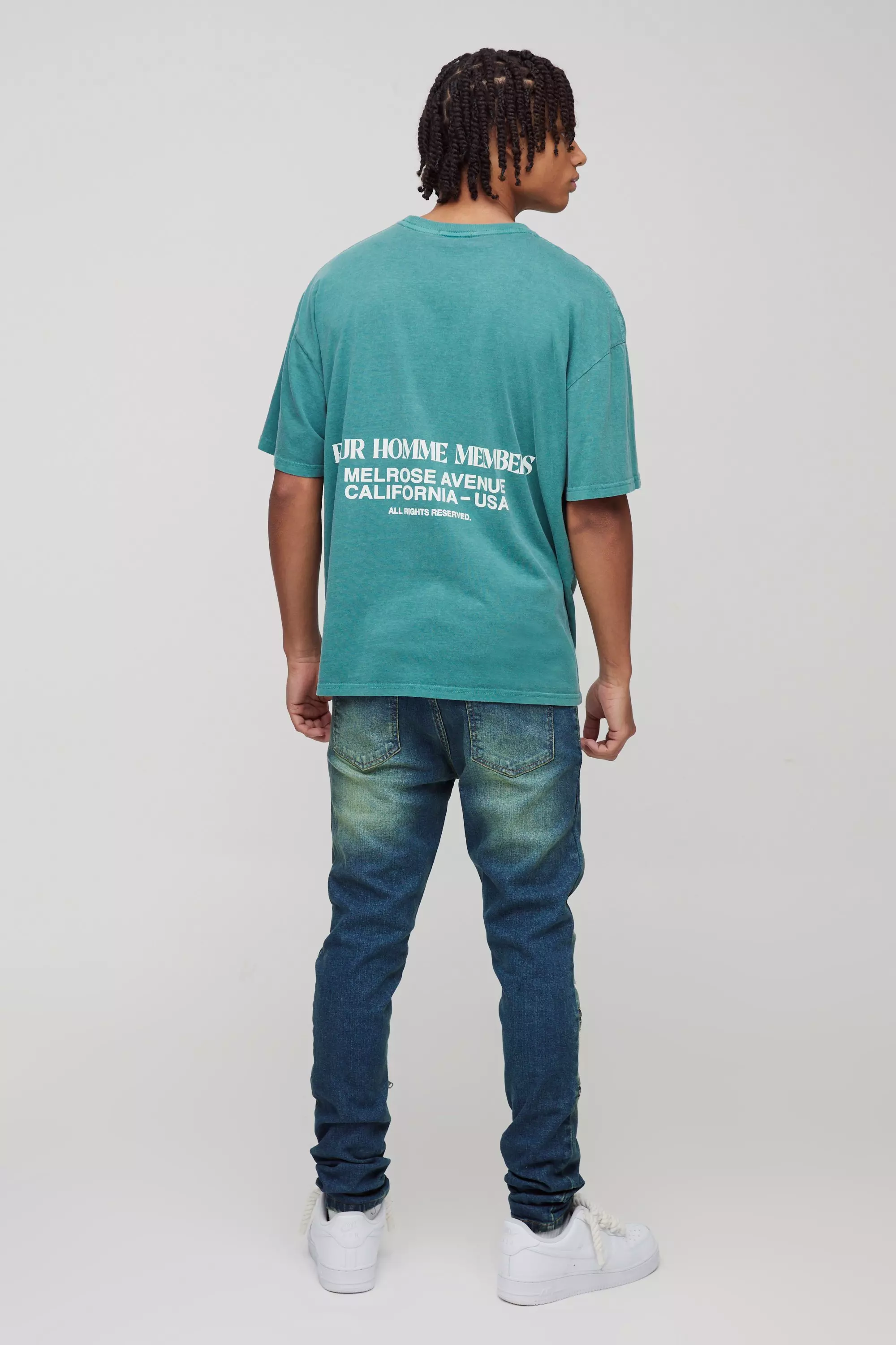 Skinny Stretch Rip & Repair Jeans mit Reißverschluss, Vintage blue alternatives Bild