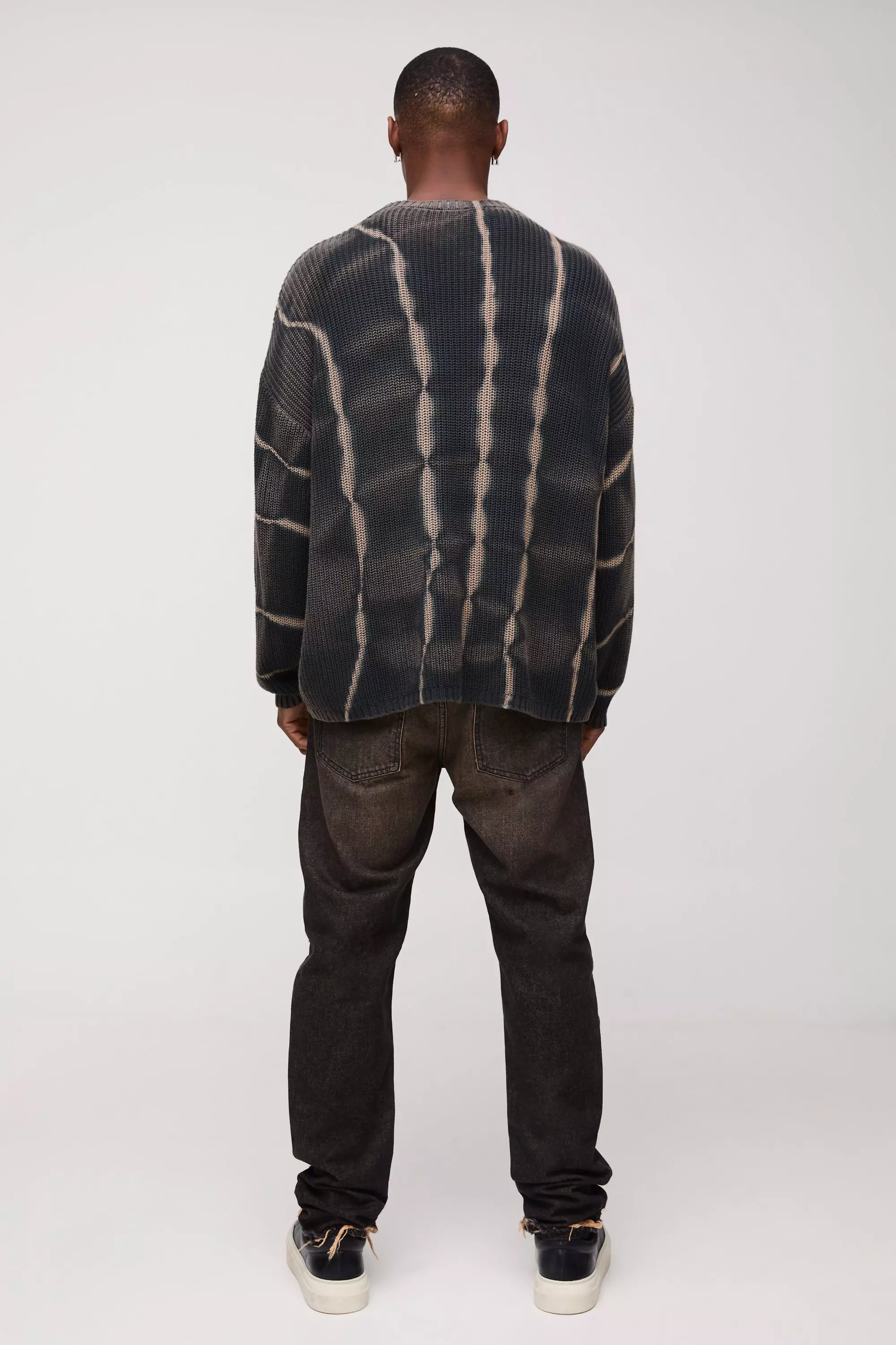 Brown Slim Rigid Rip & Repair Woven Tab Denim Jeans alternative image