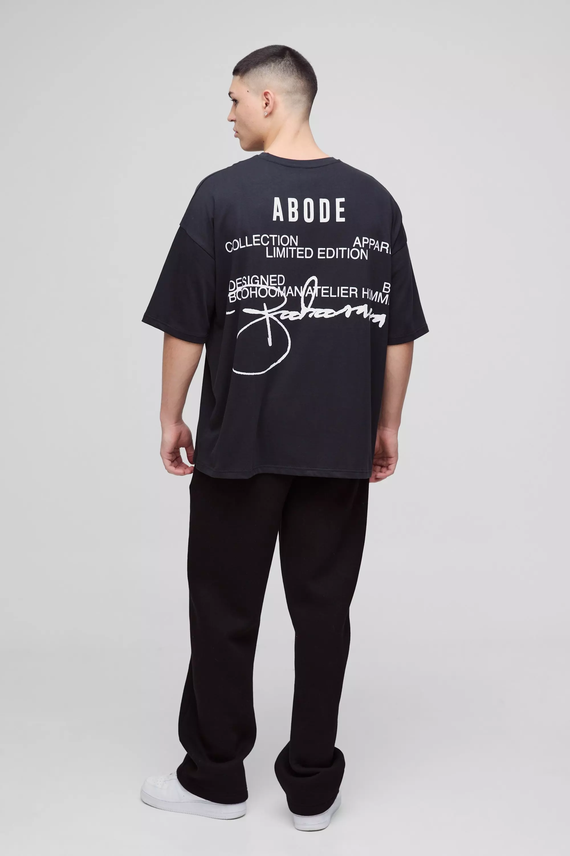 Oversize T-Shirt mit ABODE Print, Black alternatives Bild