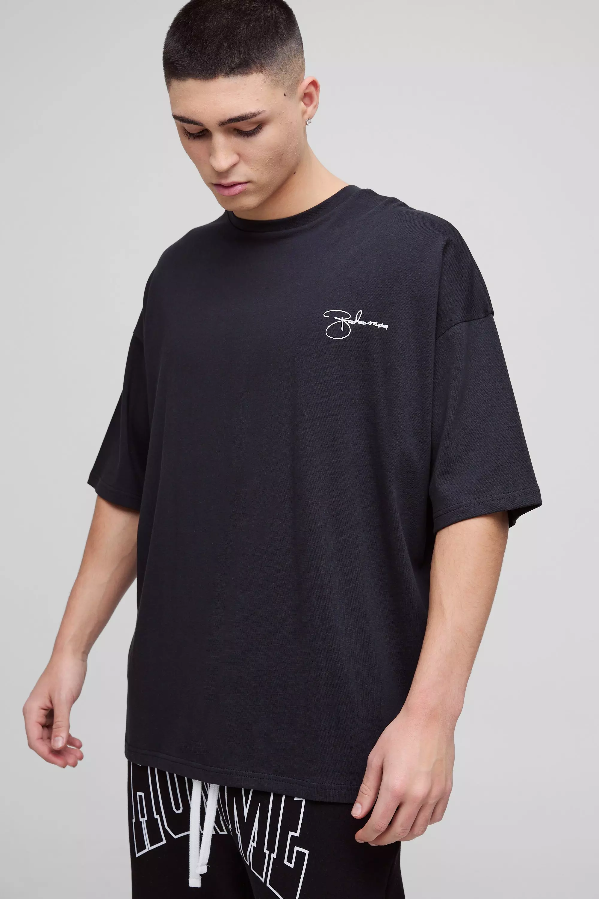 Oversize T-Shirt mit ABODE Print, Black alternatives Bild