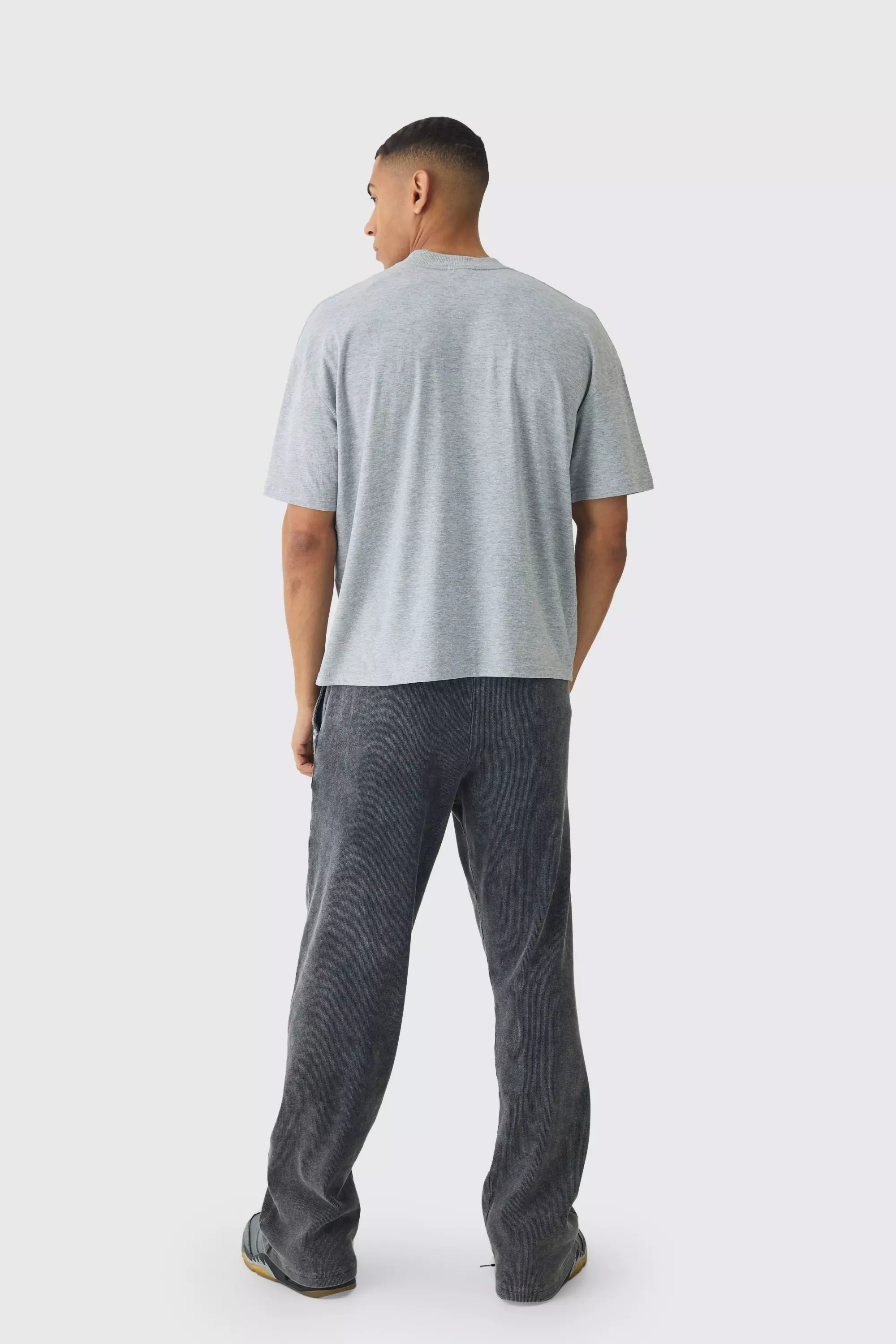 Grey marl Oversized Boxy Homme Star Puff Print T-Shirt alternative image