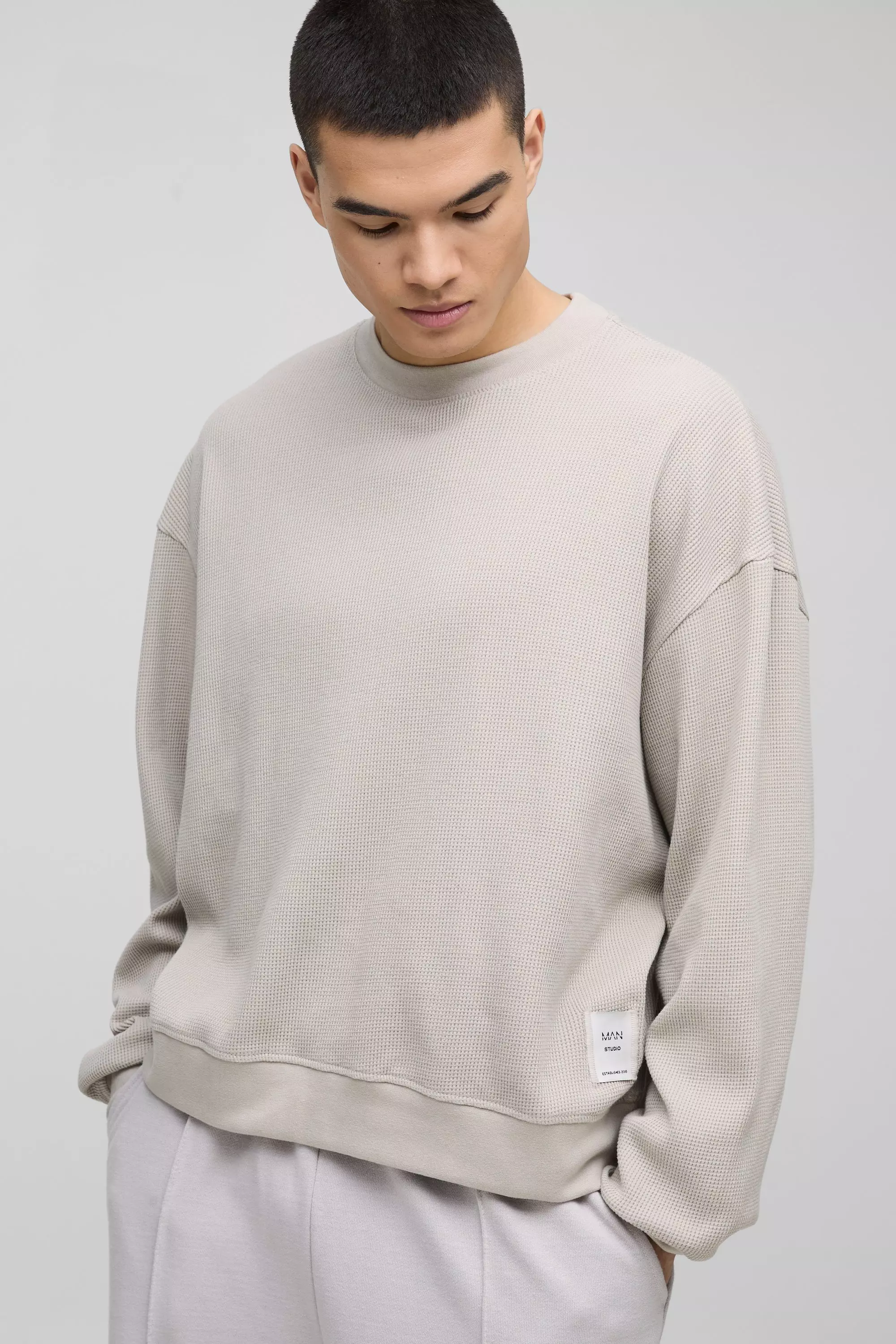 Waffle sweatshirt men's sale