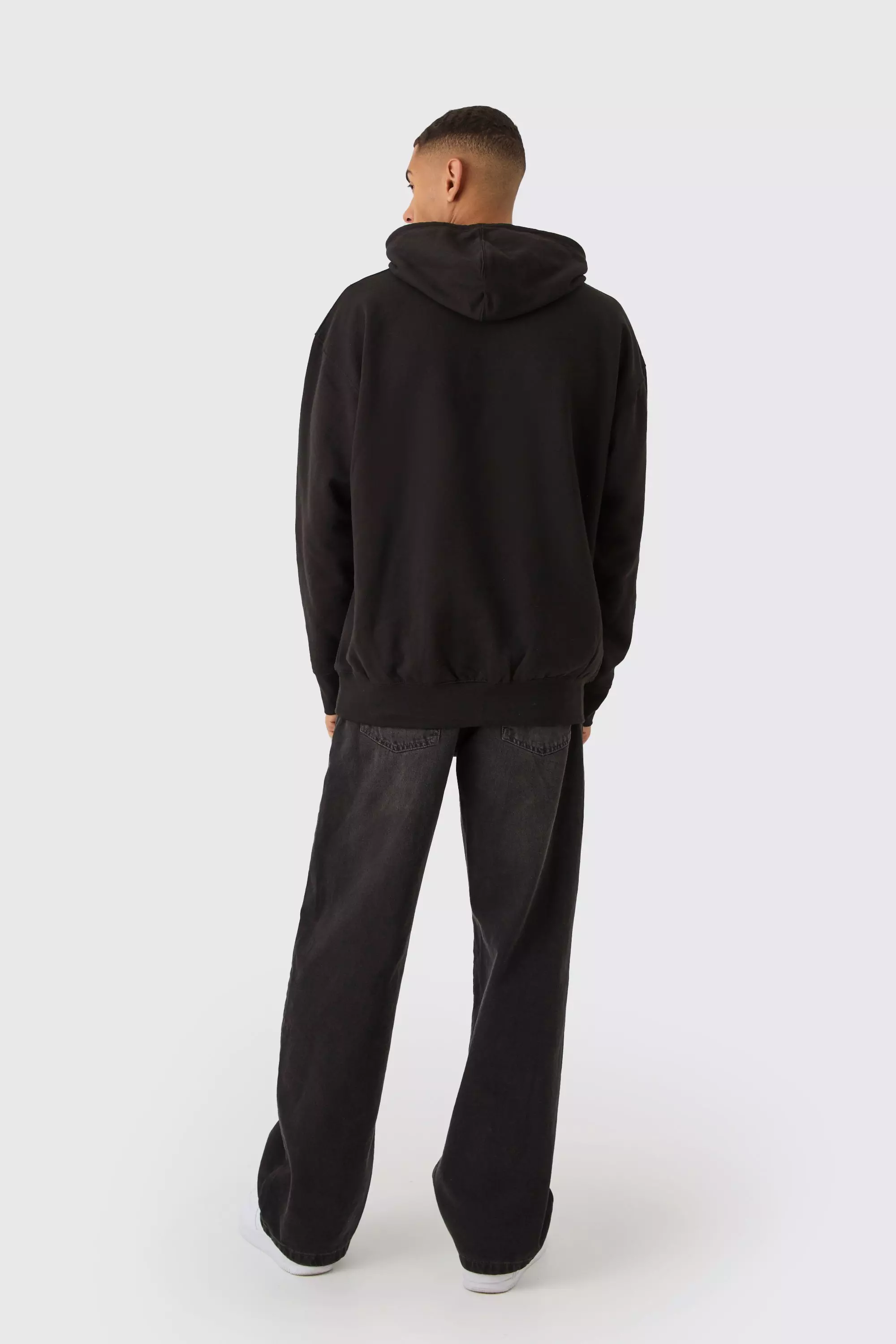 Black Oversized Nirvana License Print Hoodie alternative image