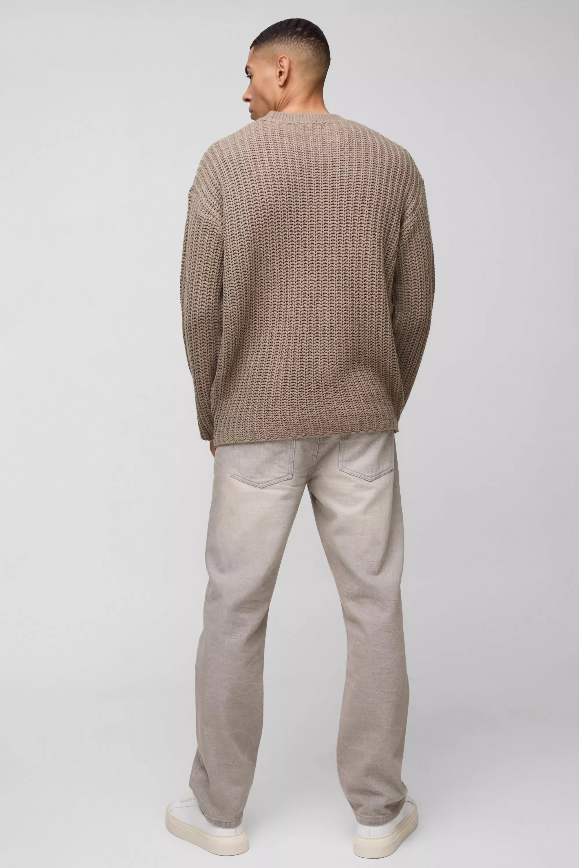 Taupe Oversized Chunky Knitted Jumper alternative image