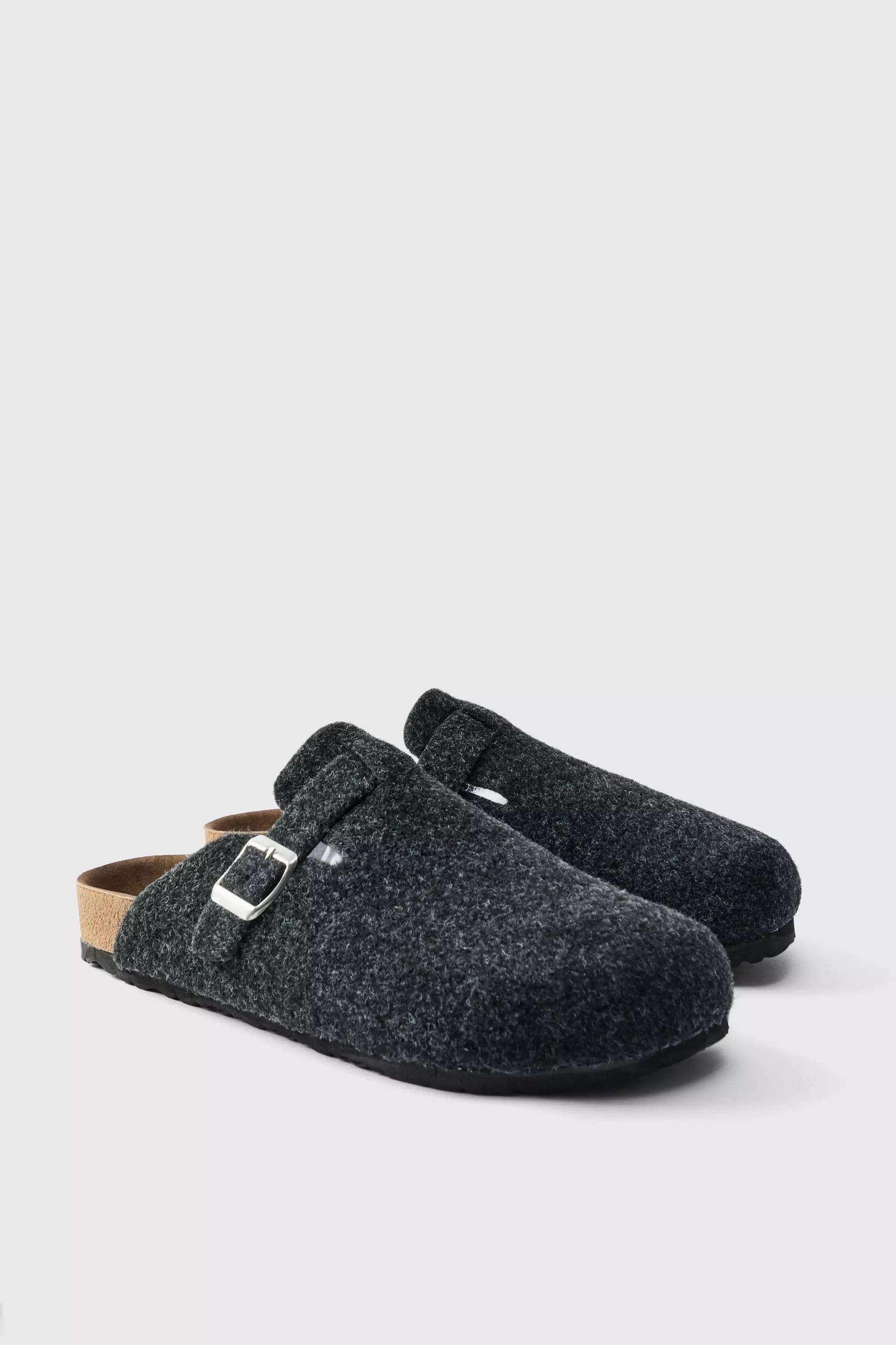 Black Felt Mule Black