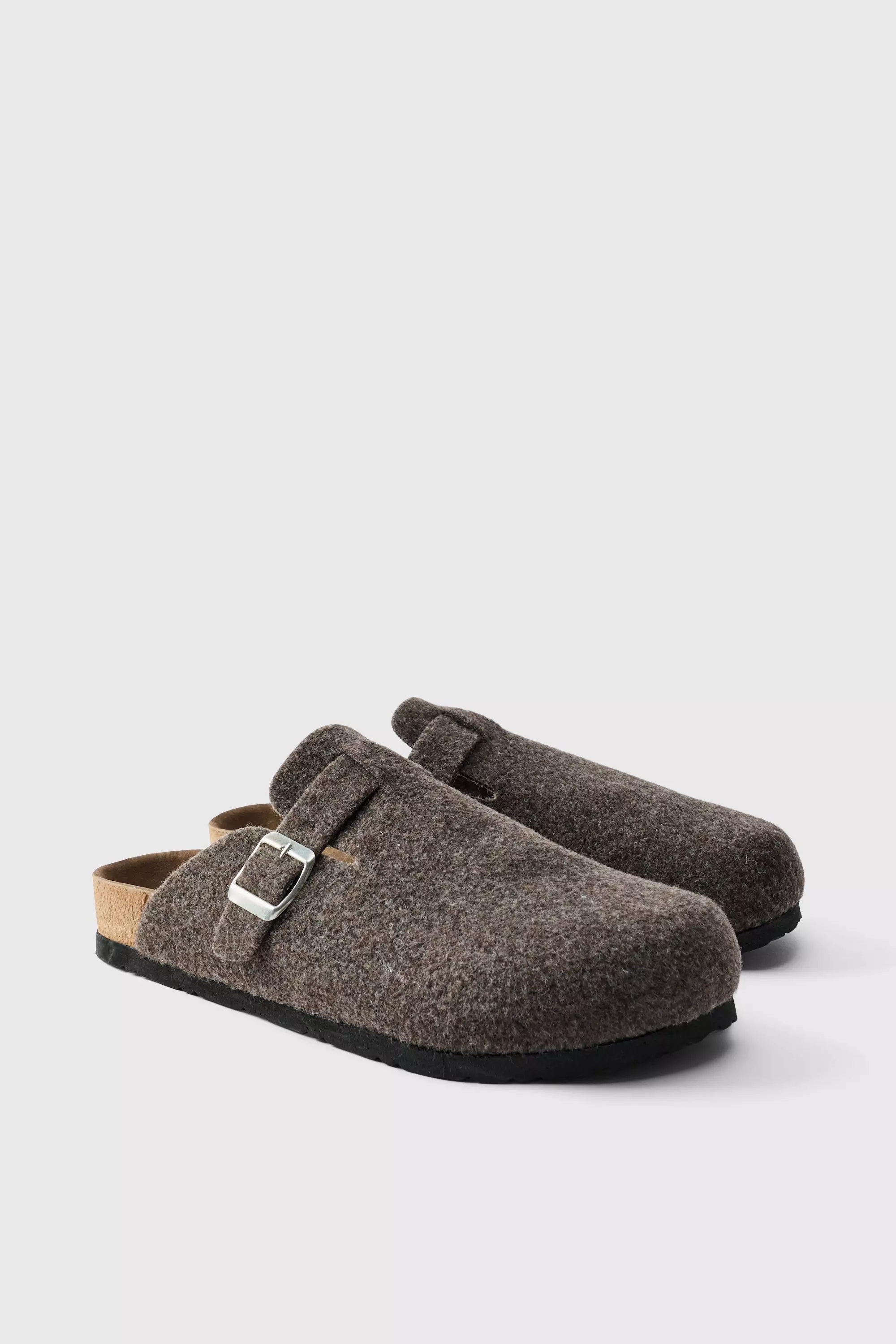 Brown Felt Mule Brown