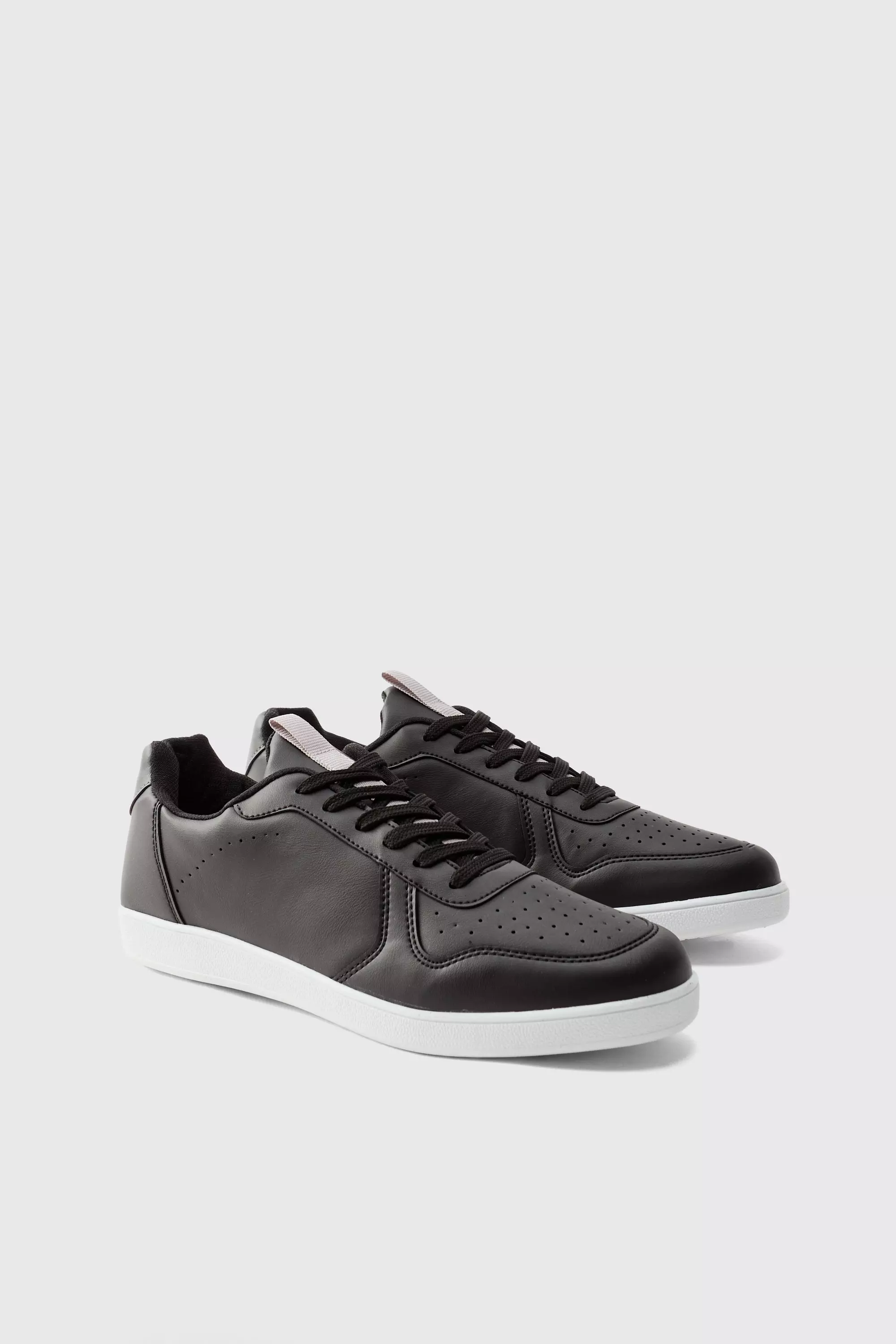 Black Perforated Panelled Trainers alternative image