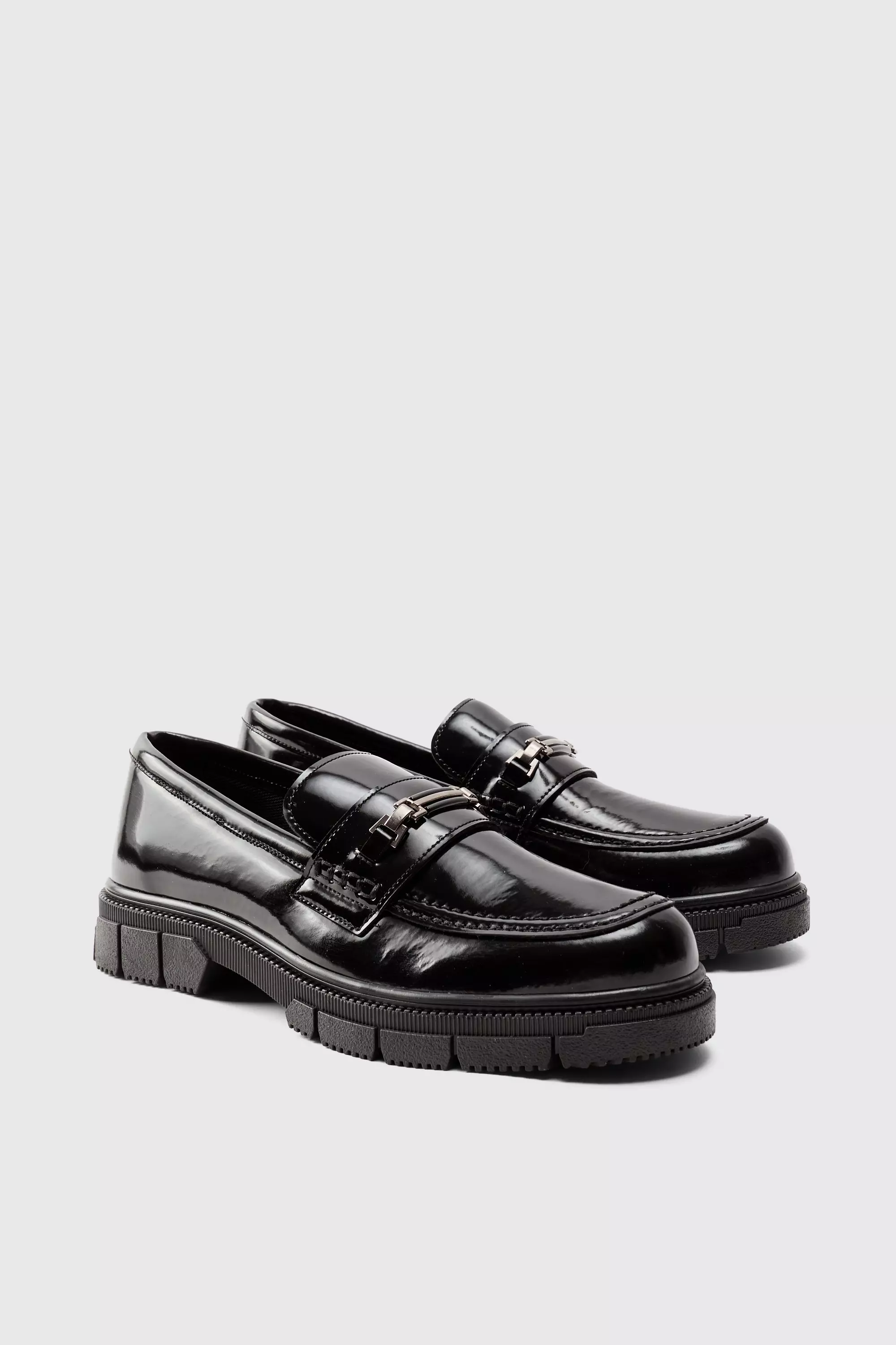 Track Sole Snaffle Loafer Black