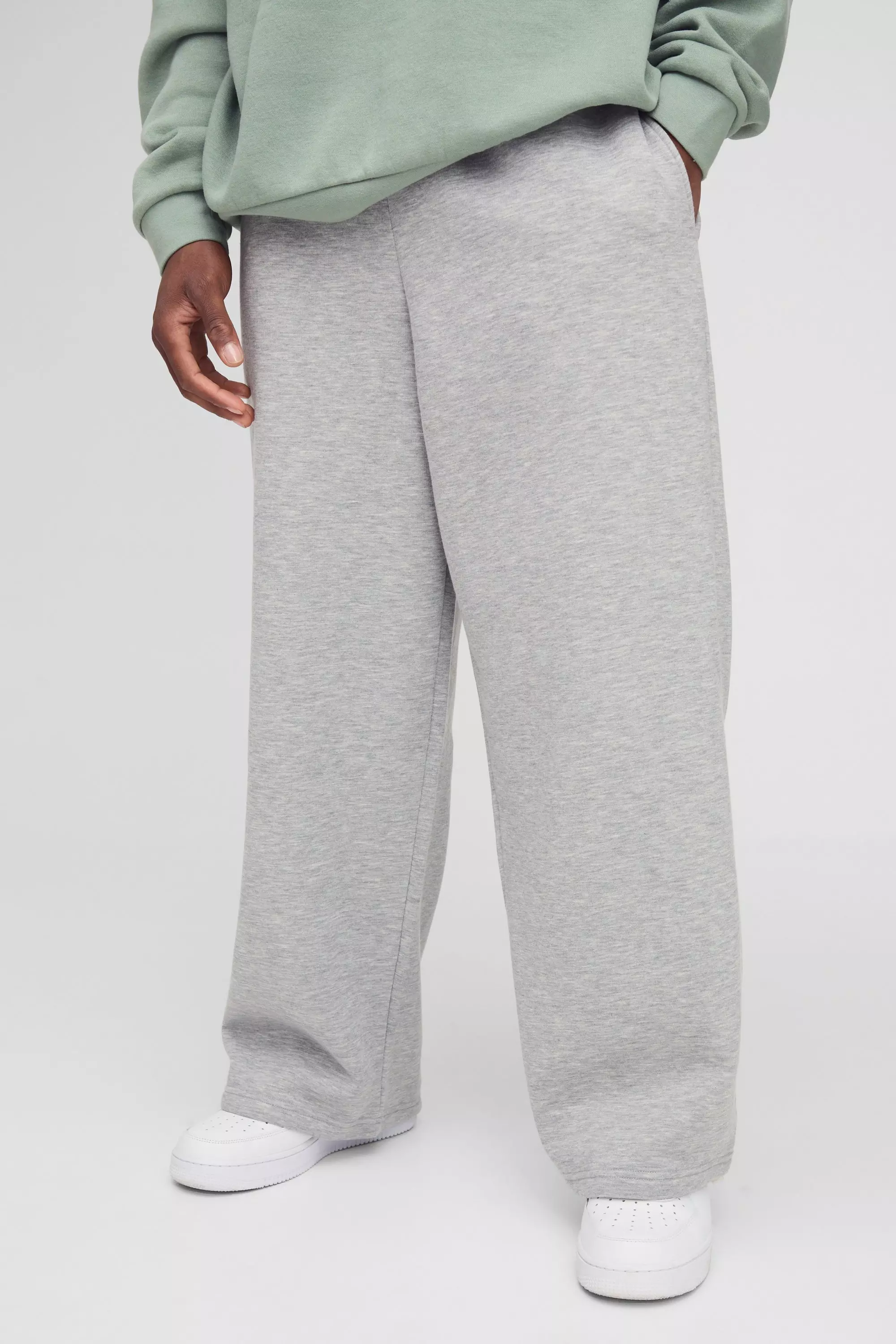 Grey Wide Leg Camo Printed Boxer Waistband Sweatpants