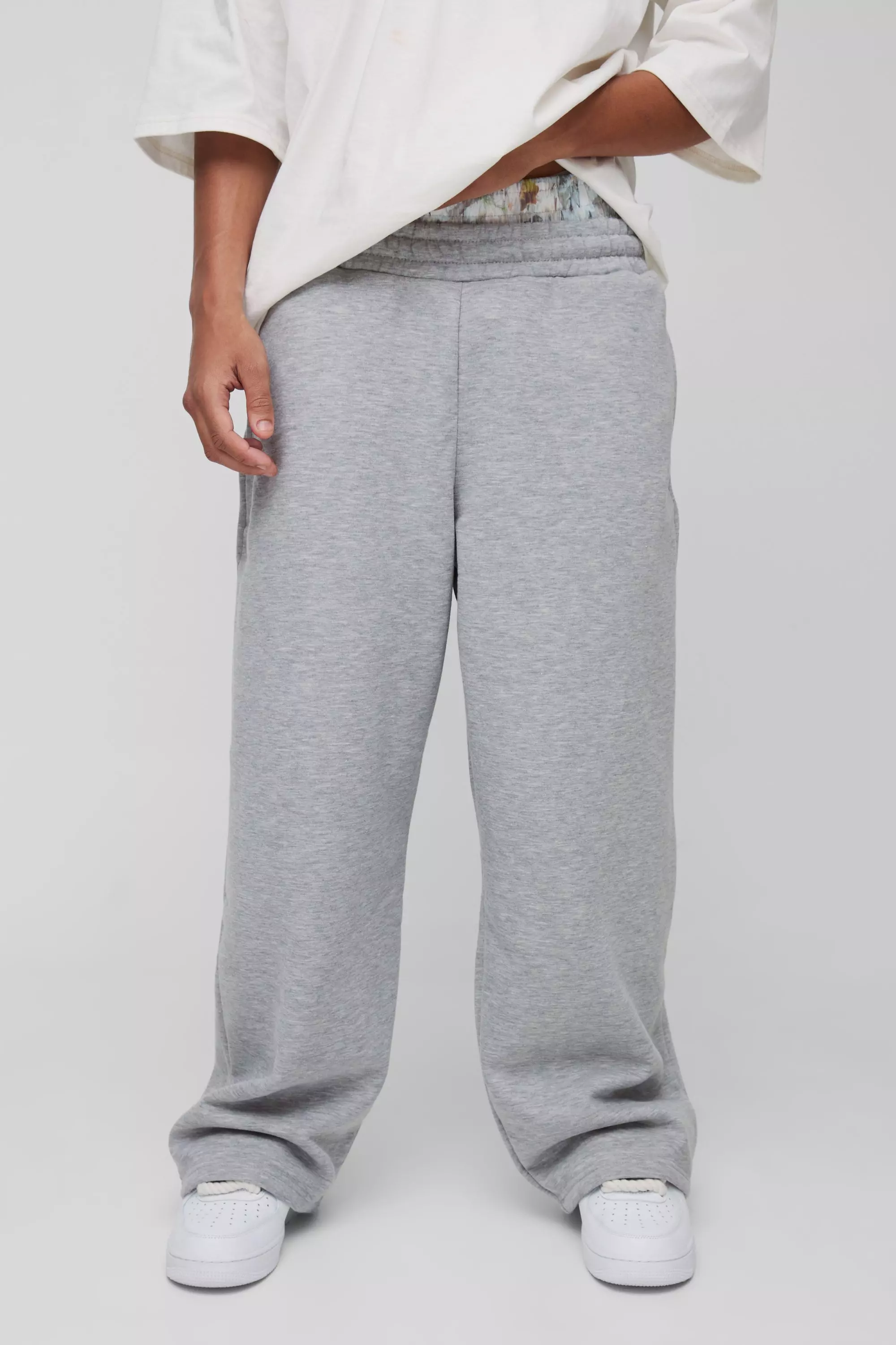 Wide Leg Camo Printed Boxer Waistband Sweatpants | boohooMAN USA