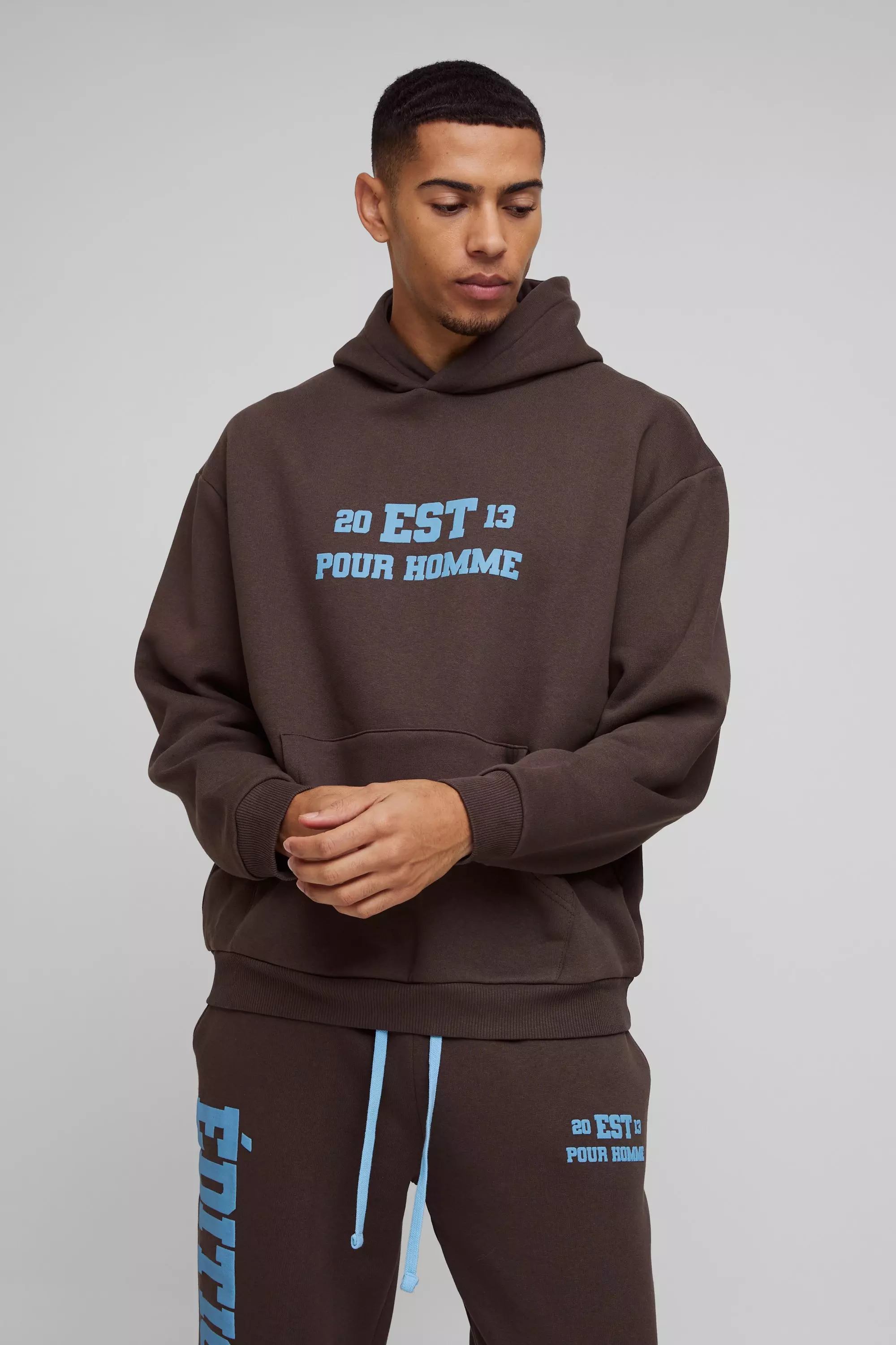 Chocolate Oversized Edition Hoodie Met Reliëf alternatieve afbeelding