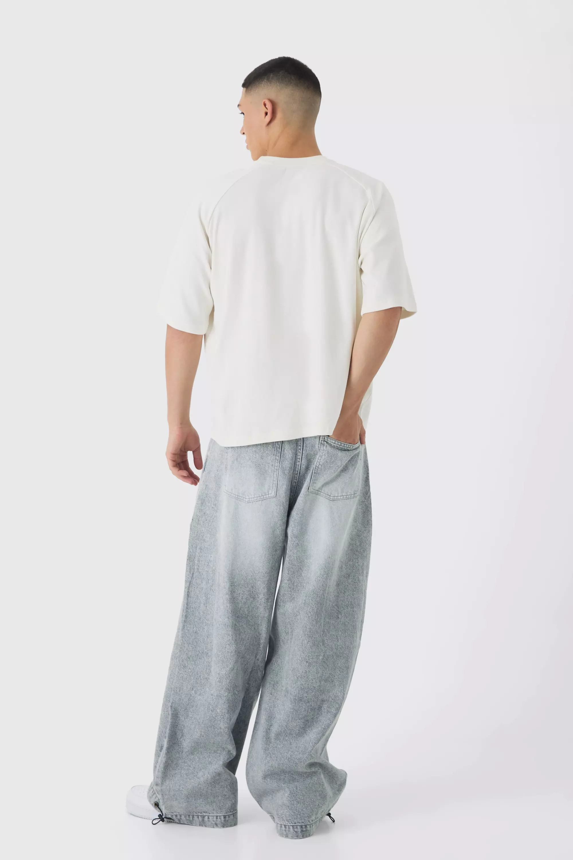 Parachute Baggy Washed Jeans | boohooMAN USA