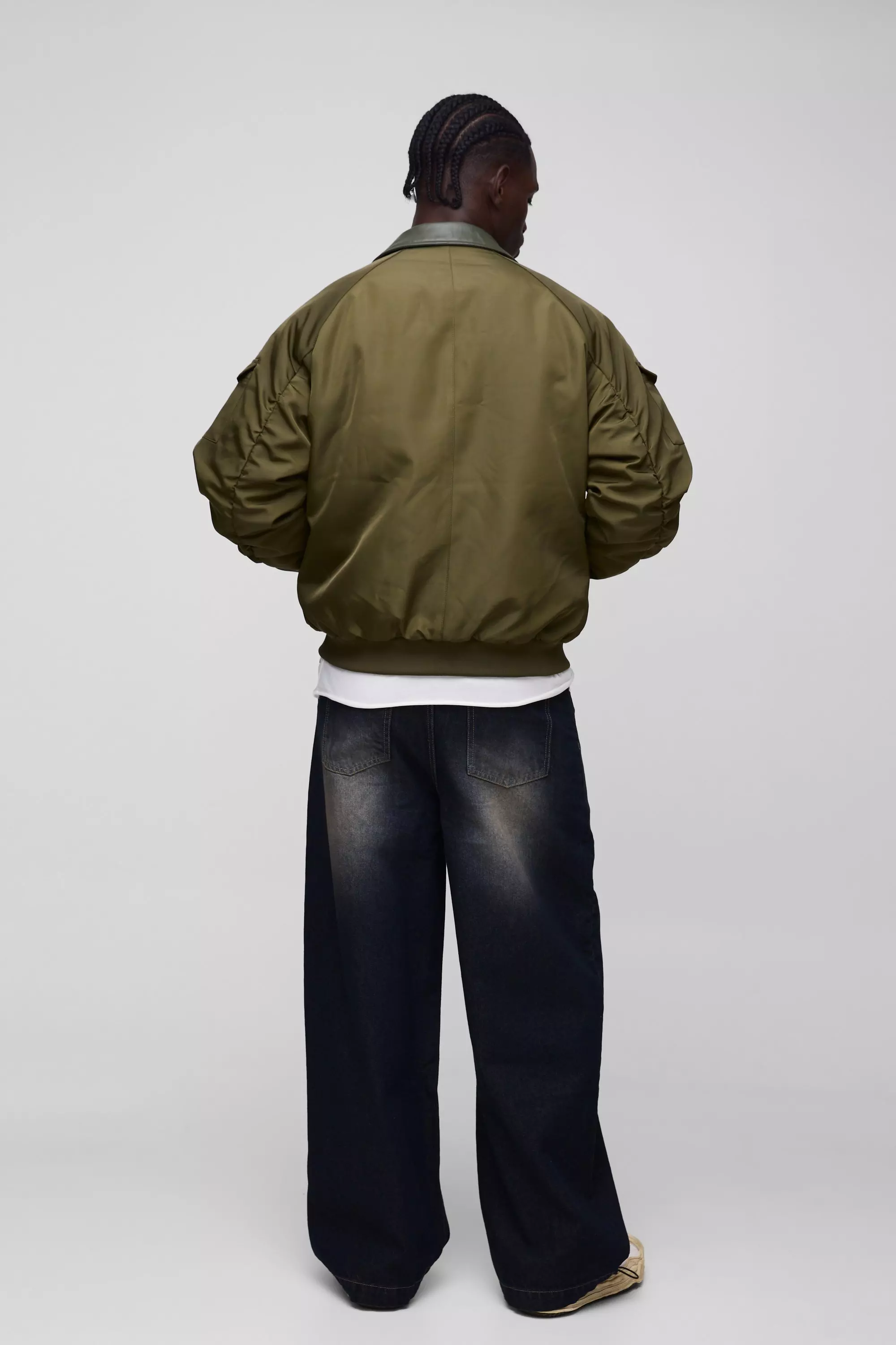Vintage blue Gebleekte Baggy Parachute Jeans alternatieve afbeelding