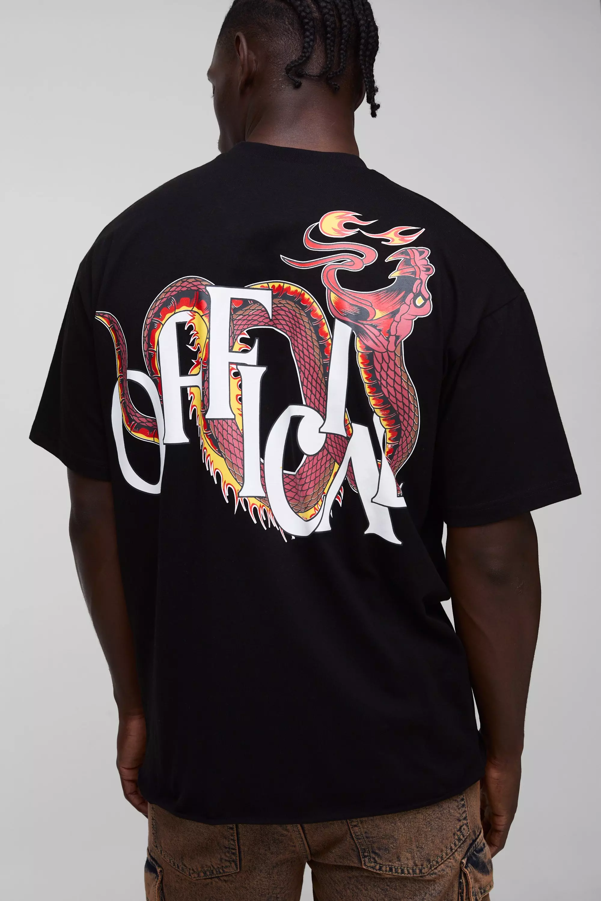 T-shirt oversize imprimé au dos, Black autre image