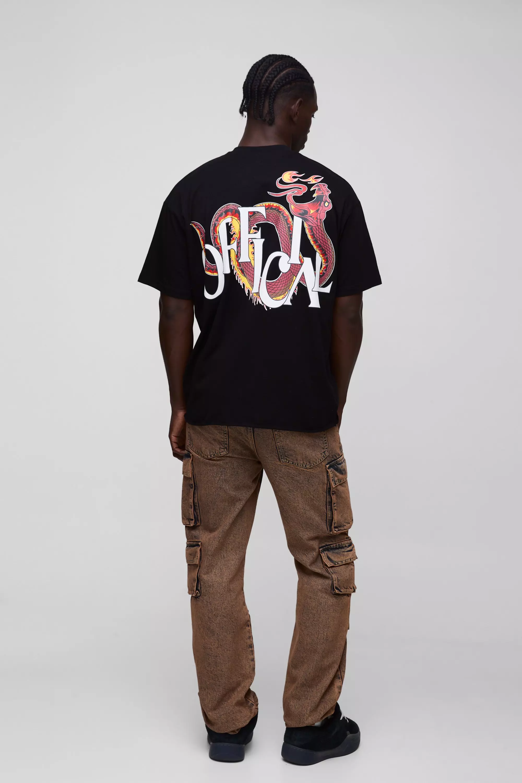 T-shirt oversize imprimé au dos, Black autre image