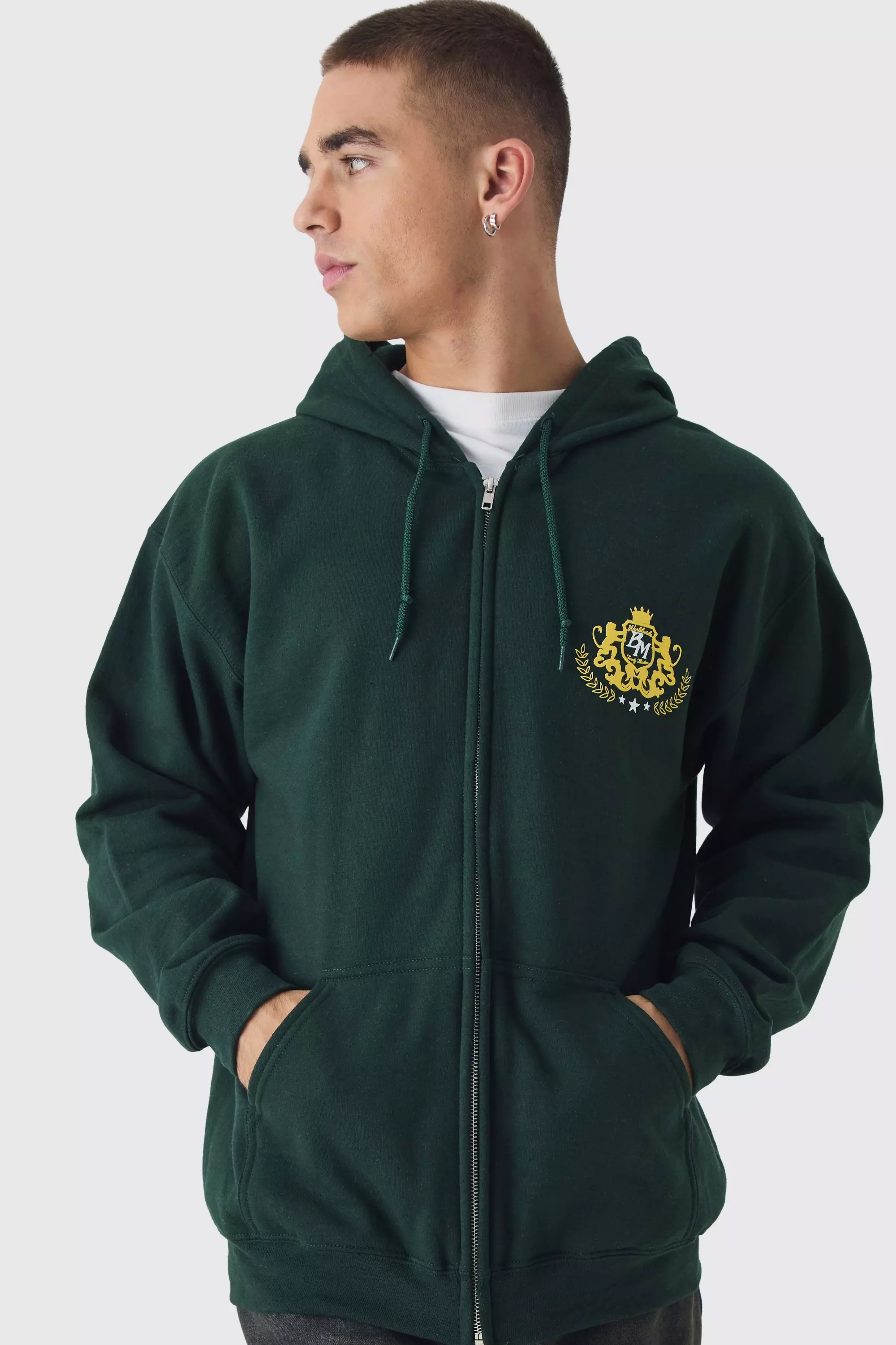 Hoodie mit MMixii Print und Reißverschluss, Green alternatives Bild