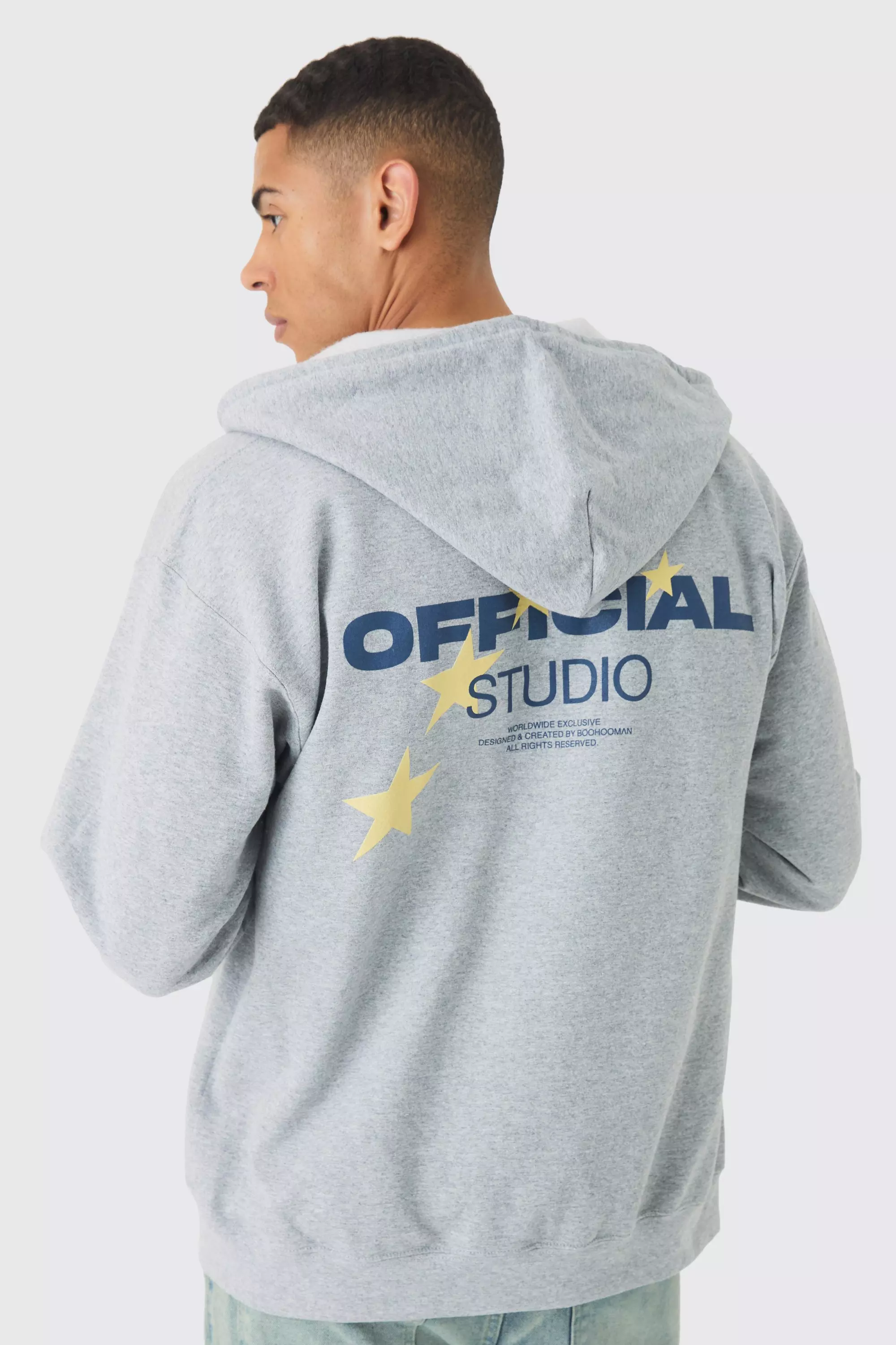 Grey Official Studio Zip Through Hoodie