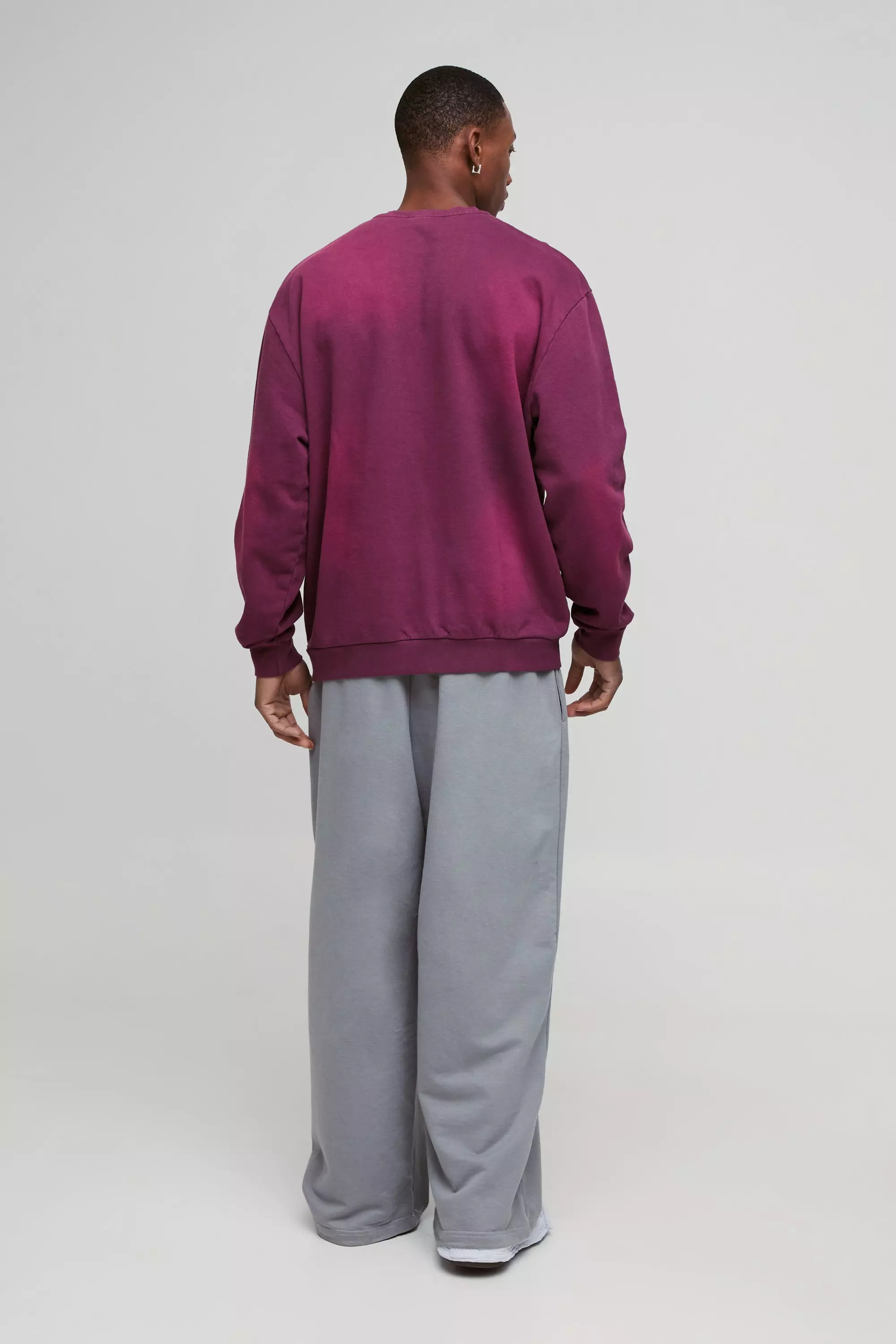 Oversized Spray Wash Sweatshirt | boohooMAN USA