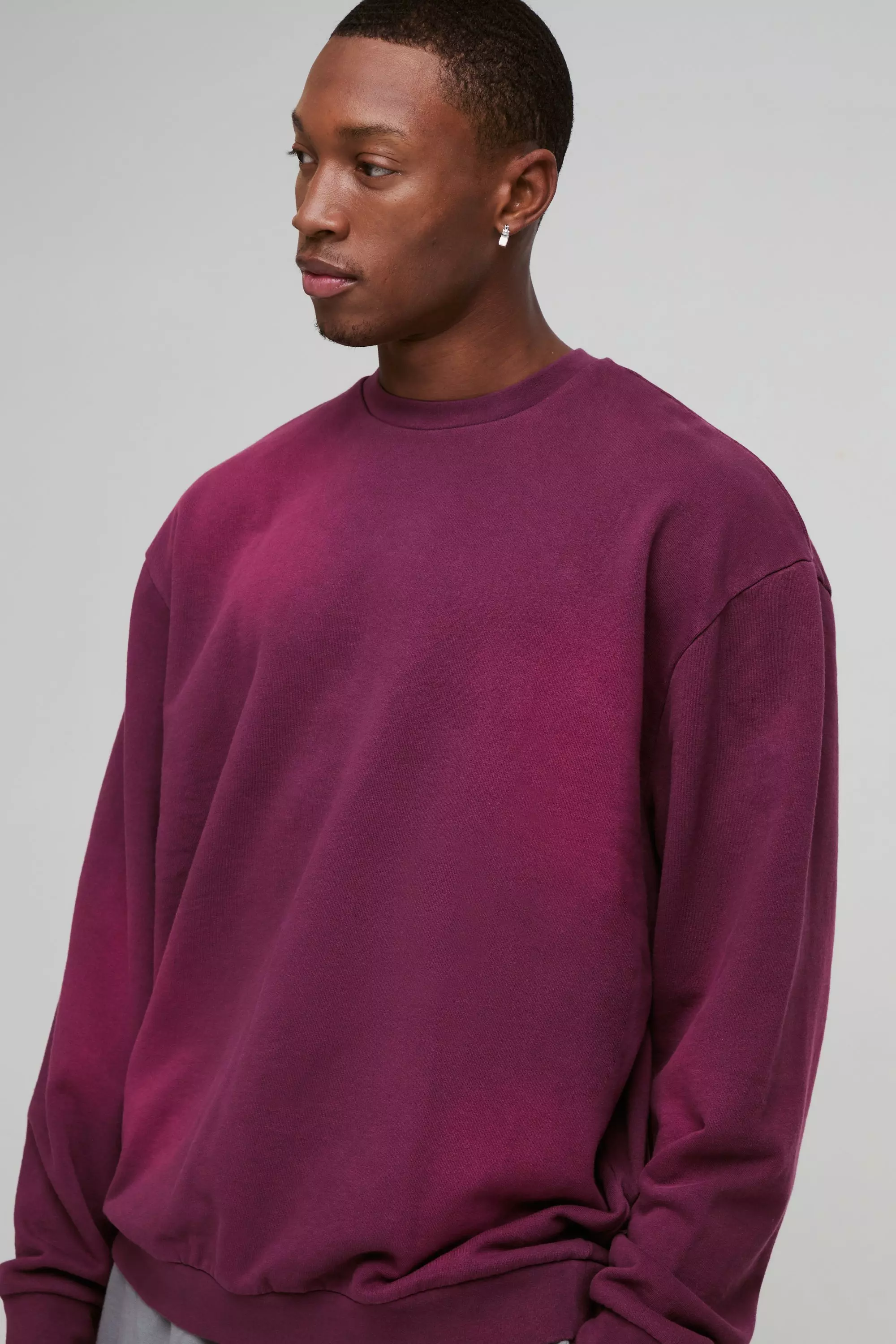 Oversized Spray Wash Sweatshirt | boohooMAN USA