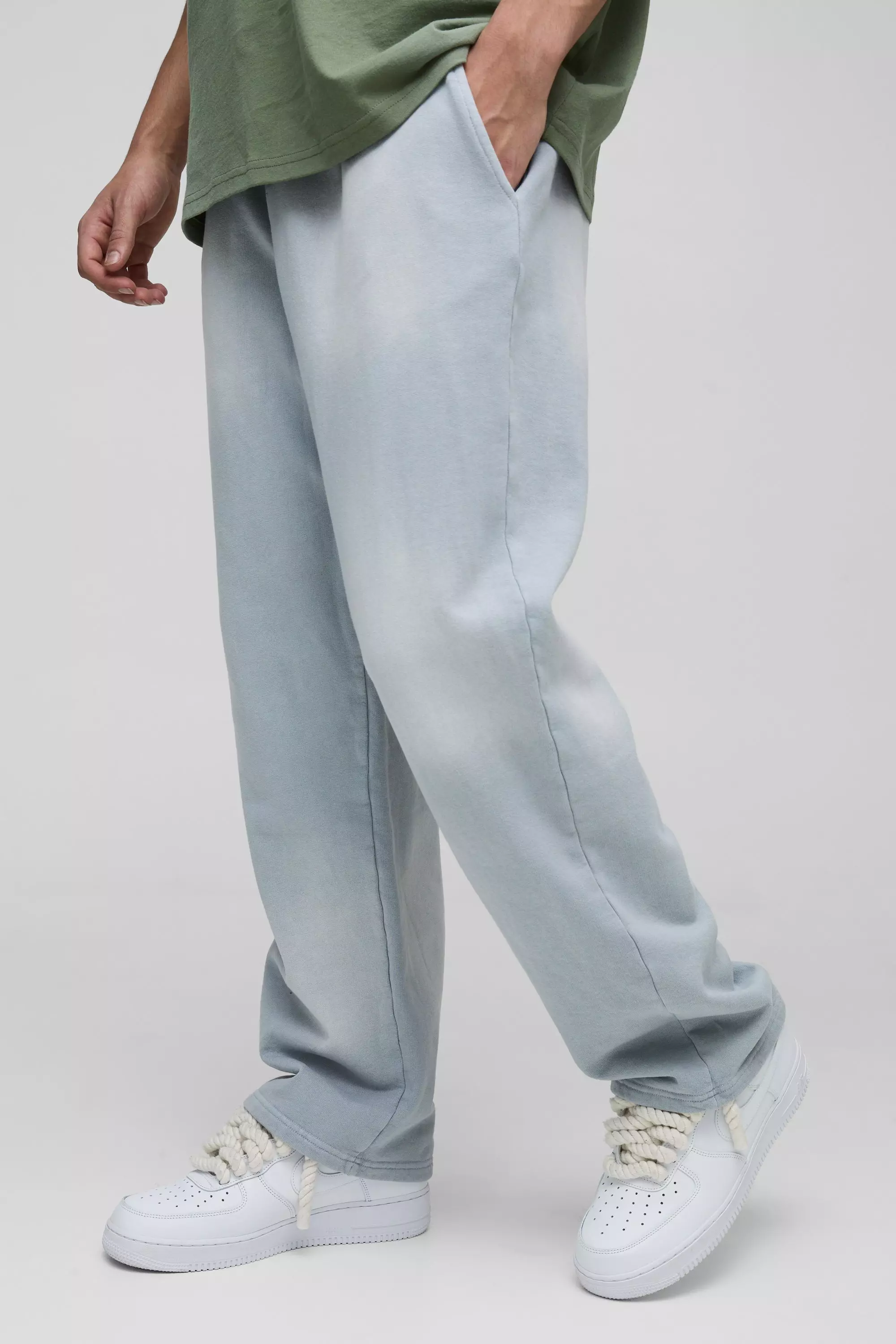 Grey Oversized Spray Wash Joggingbroek alternatieve afbeelding
