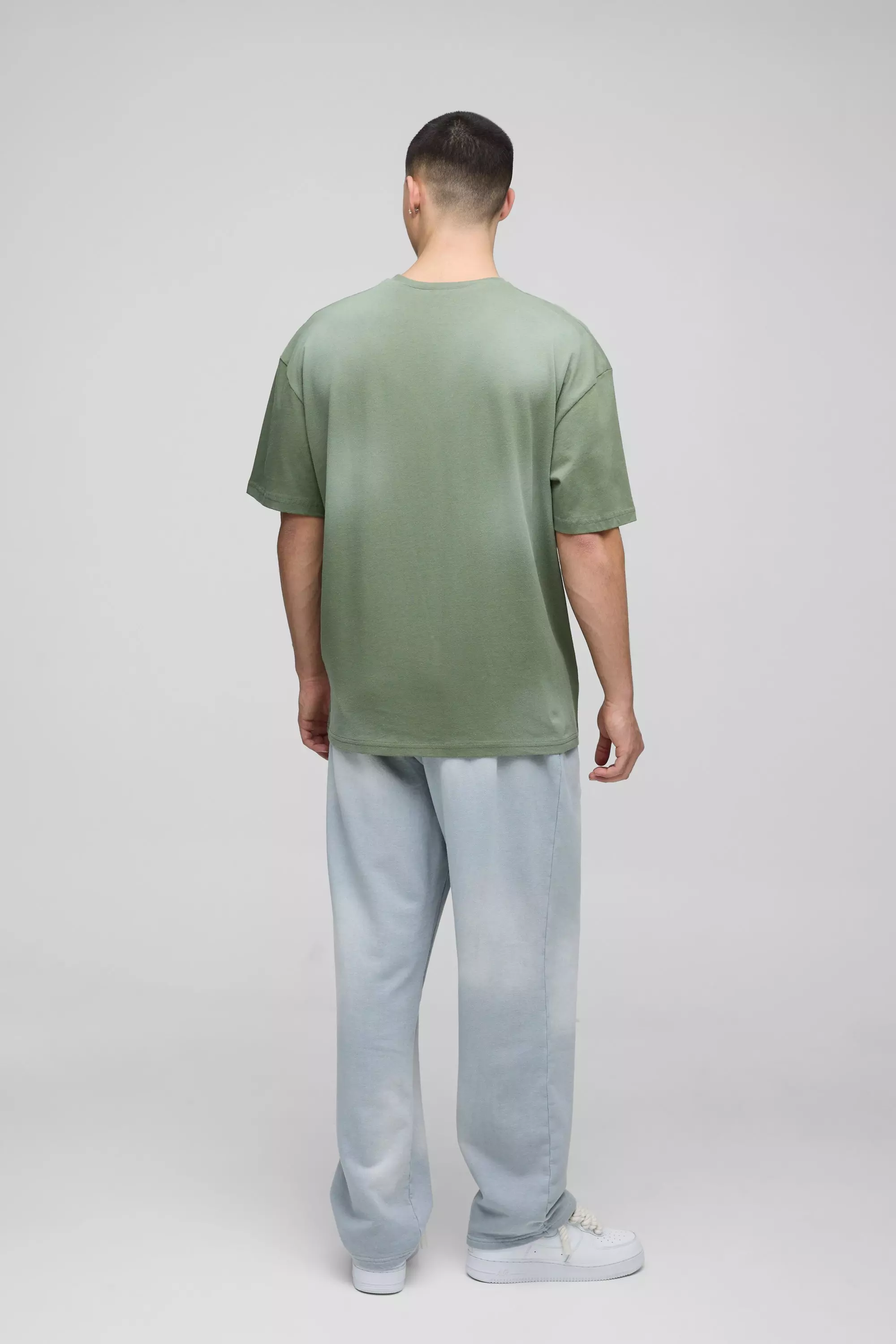 Grey Oversized Spray Wash Joggingbroek alternatieve afbeelding