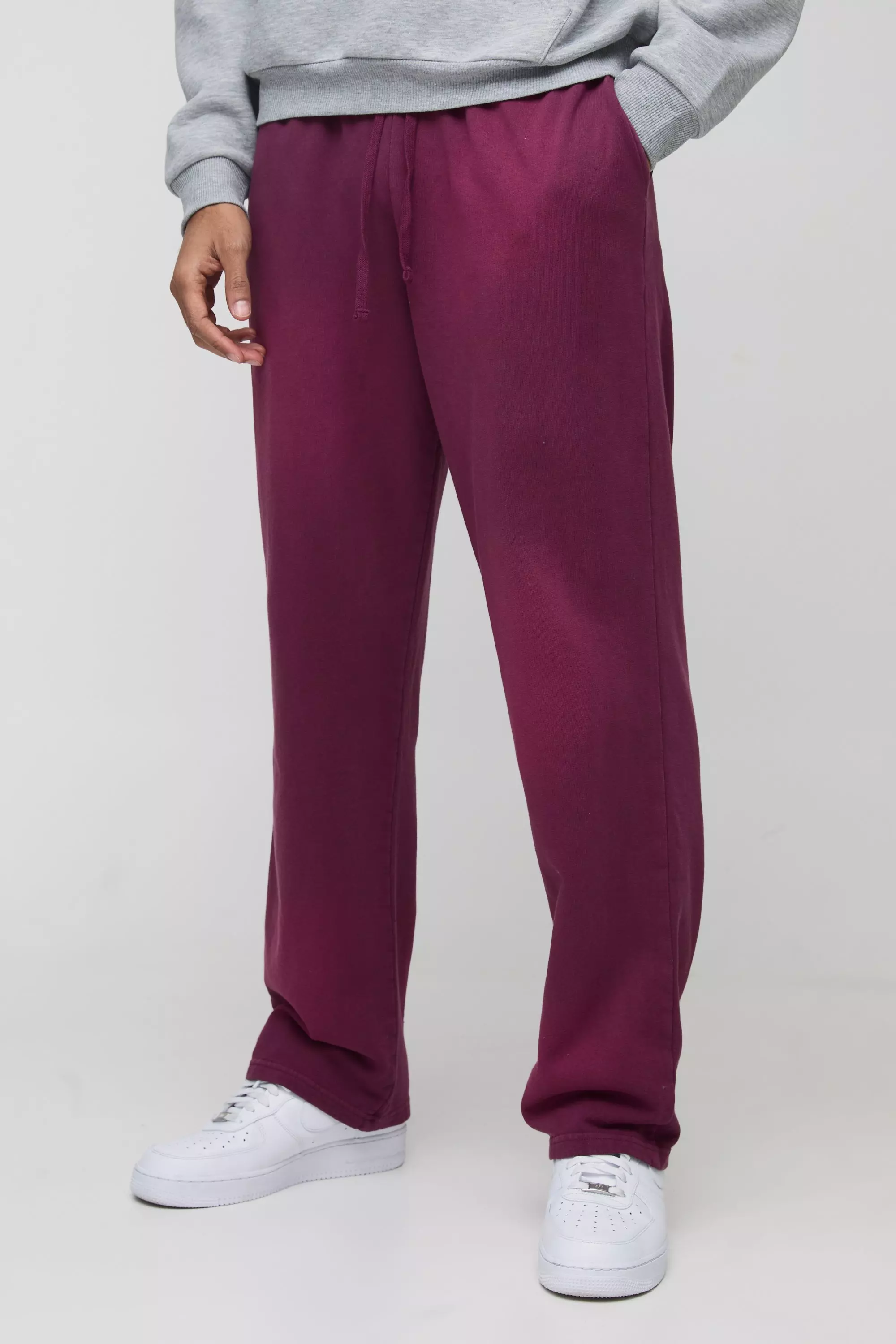 Pantaloni Tuta Oversize In Lavaggio Spray, Burgundy immagine alternativa