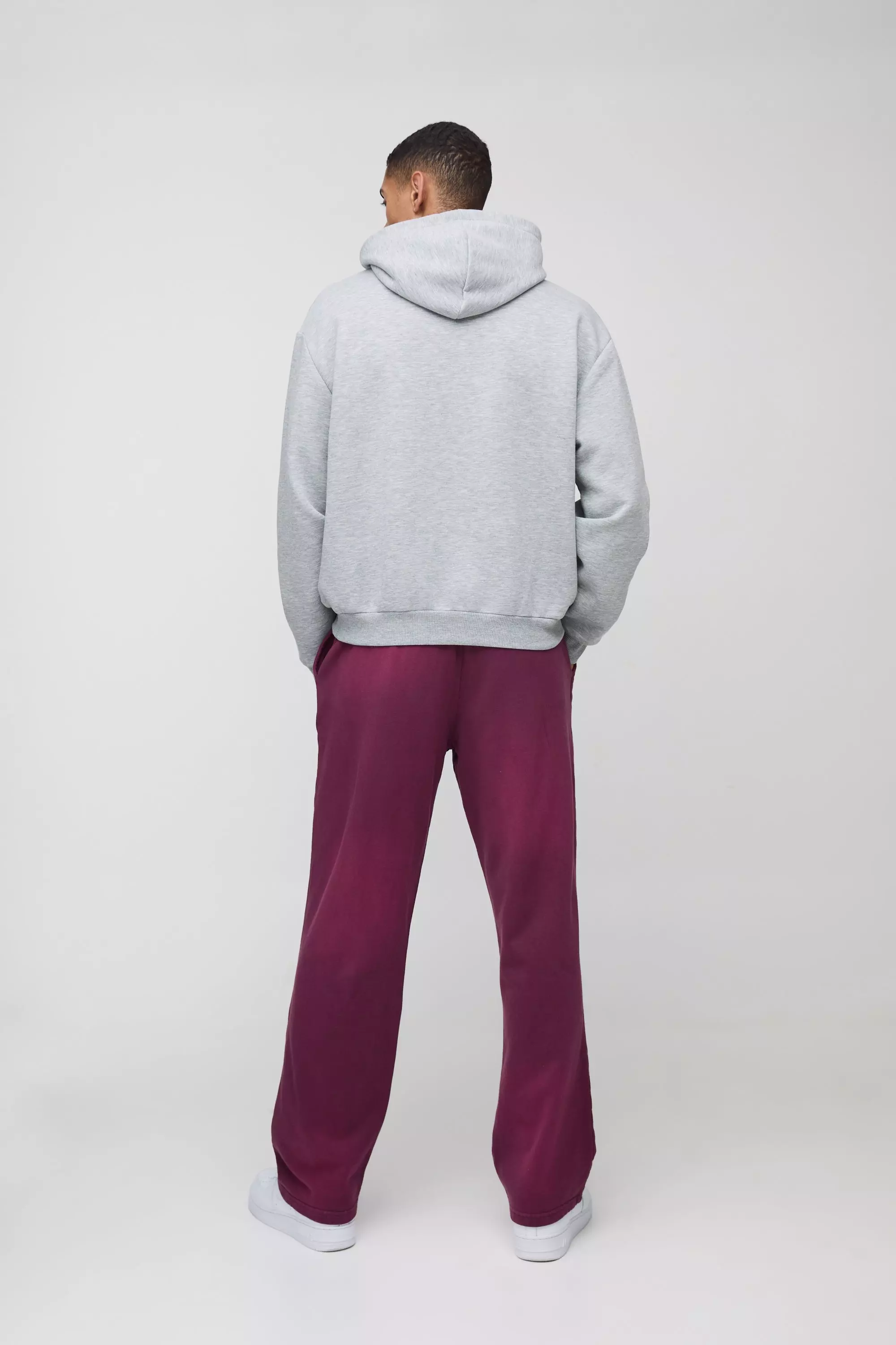 Pantaloni Tuta Oversize In Lavaggio Spray, Burgundy immagine alternativa