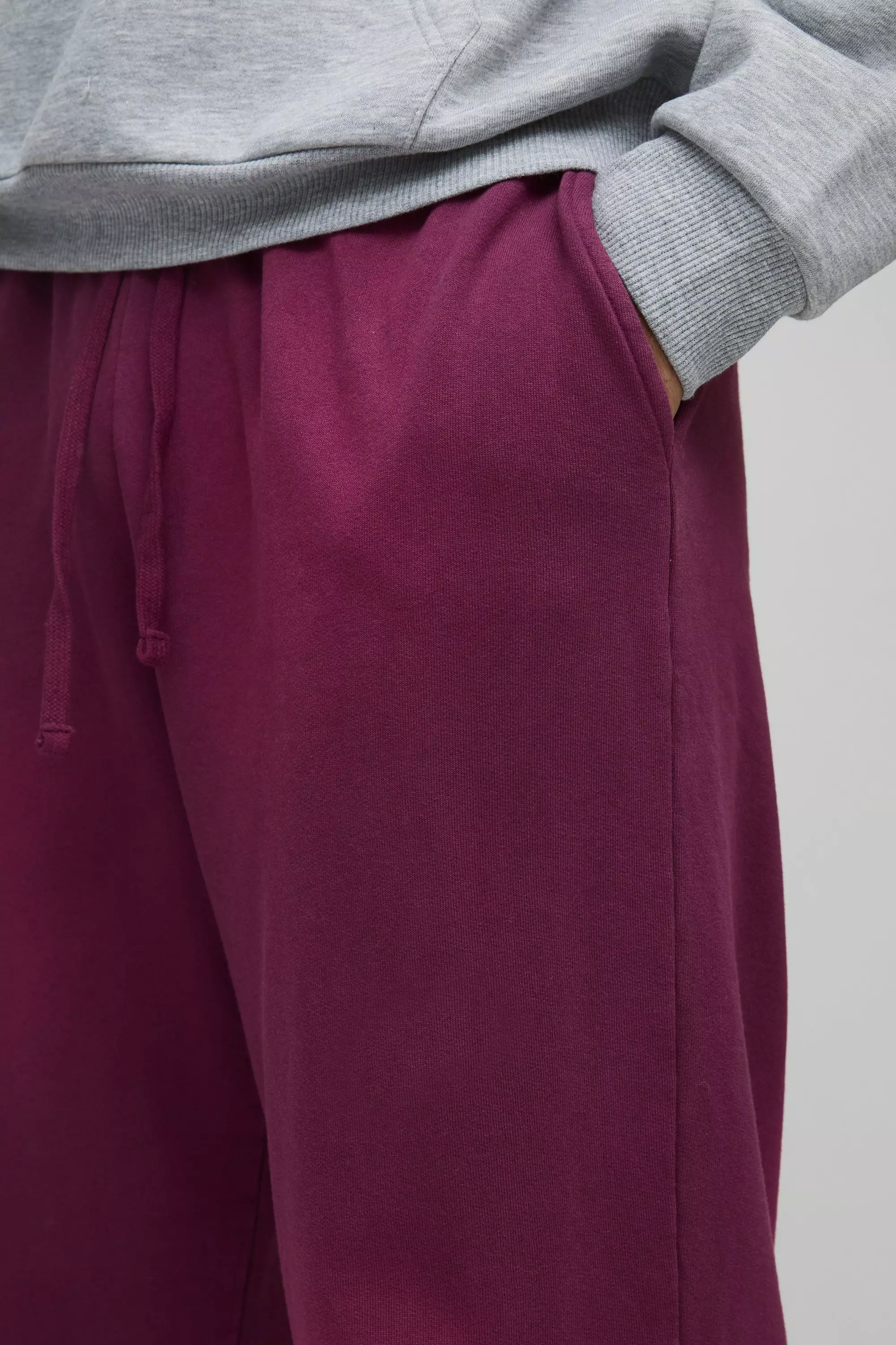 Pantaloni Tuta Oversize In Lavaggio Spray, Burgundy immagine alternativa