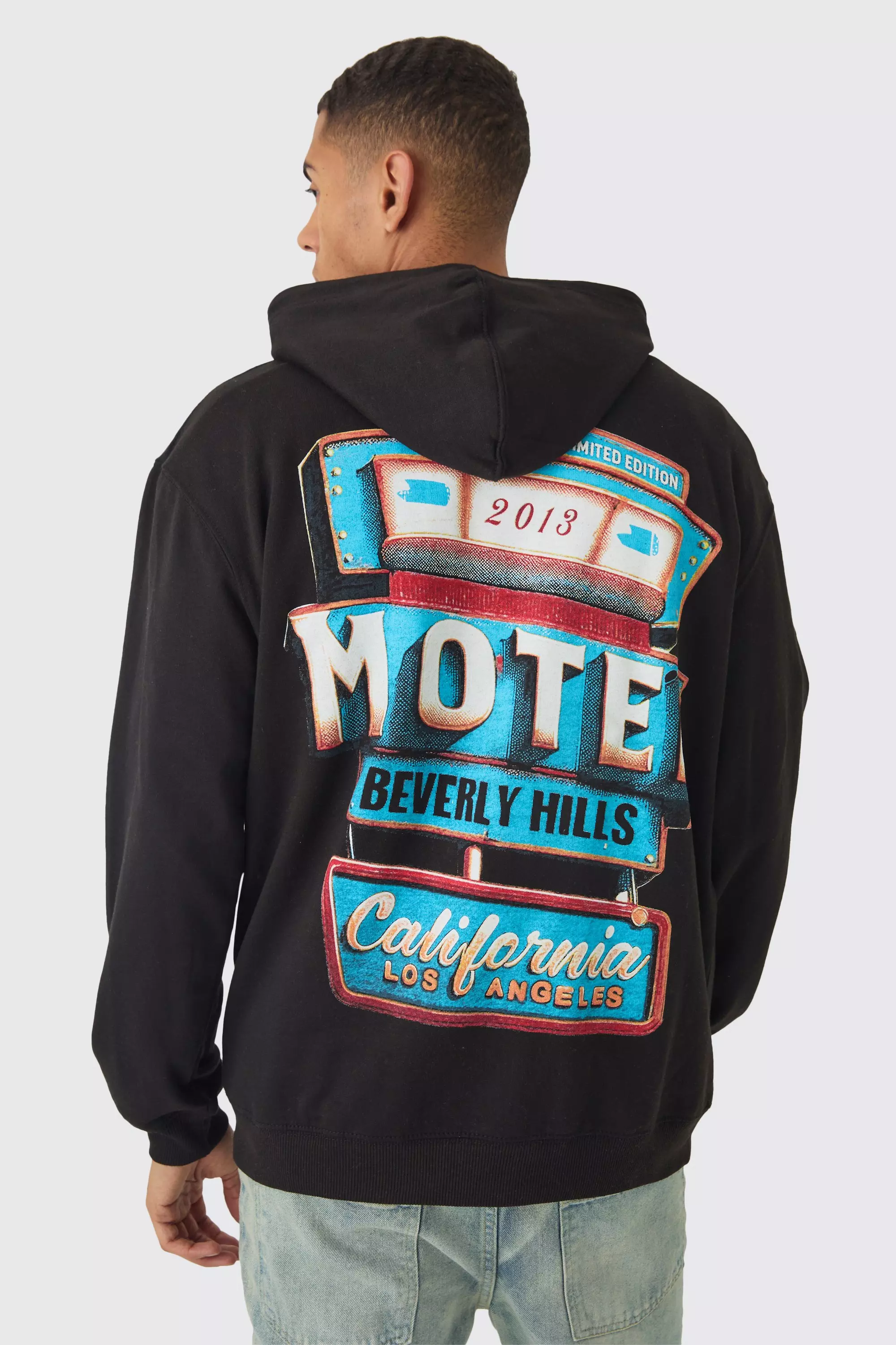 Black Oversized Motel Back Print Hoodie alternative image