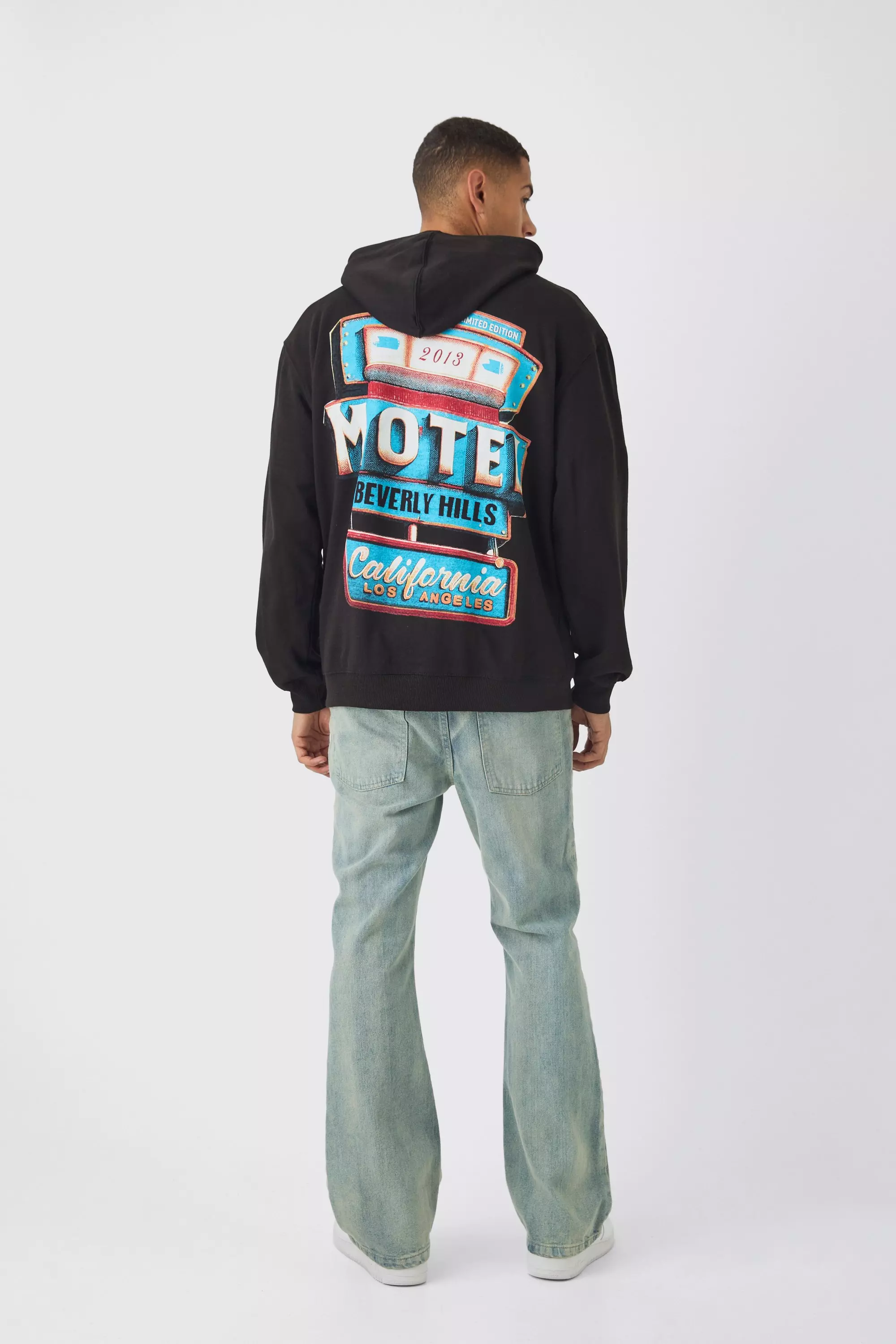Black Oversized Motel Back Print Hoodie alternative image