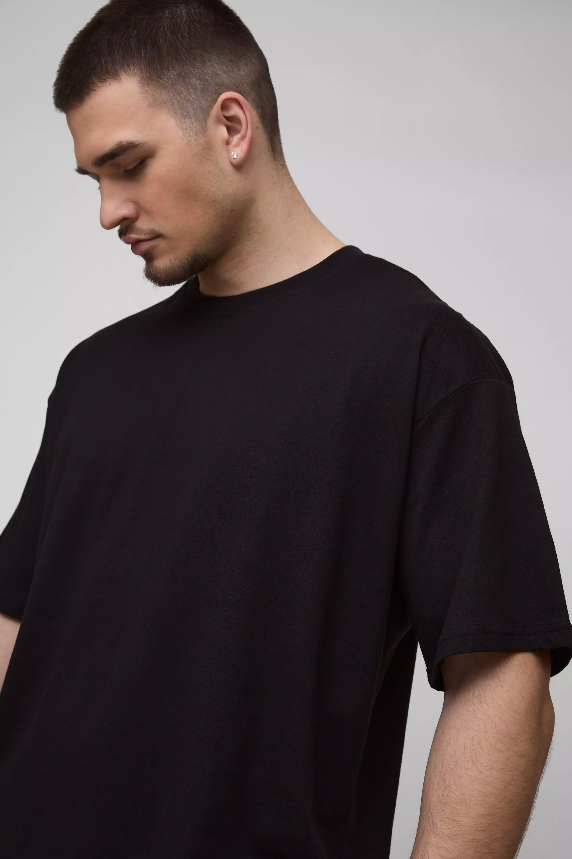 Black Tall Oversized Basic T-Shirt alternatieve afbeelding