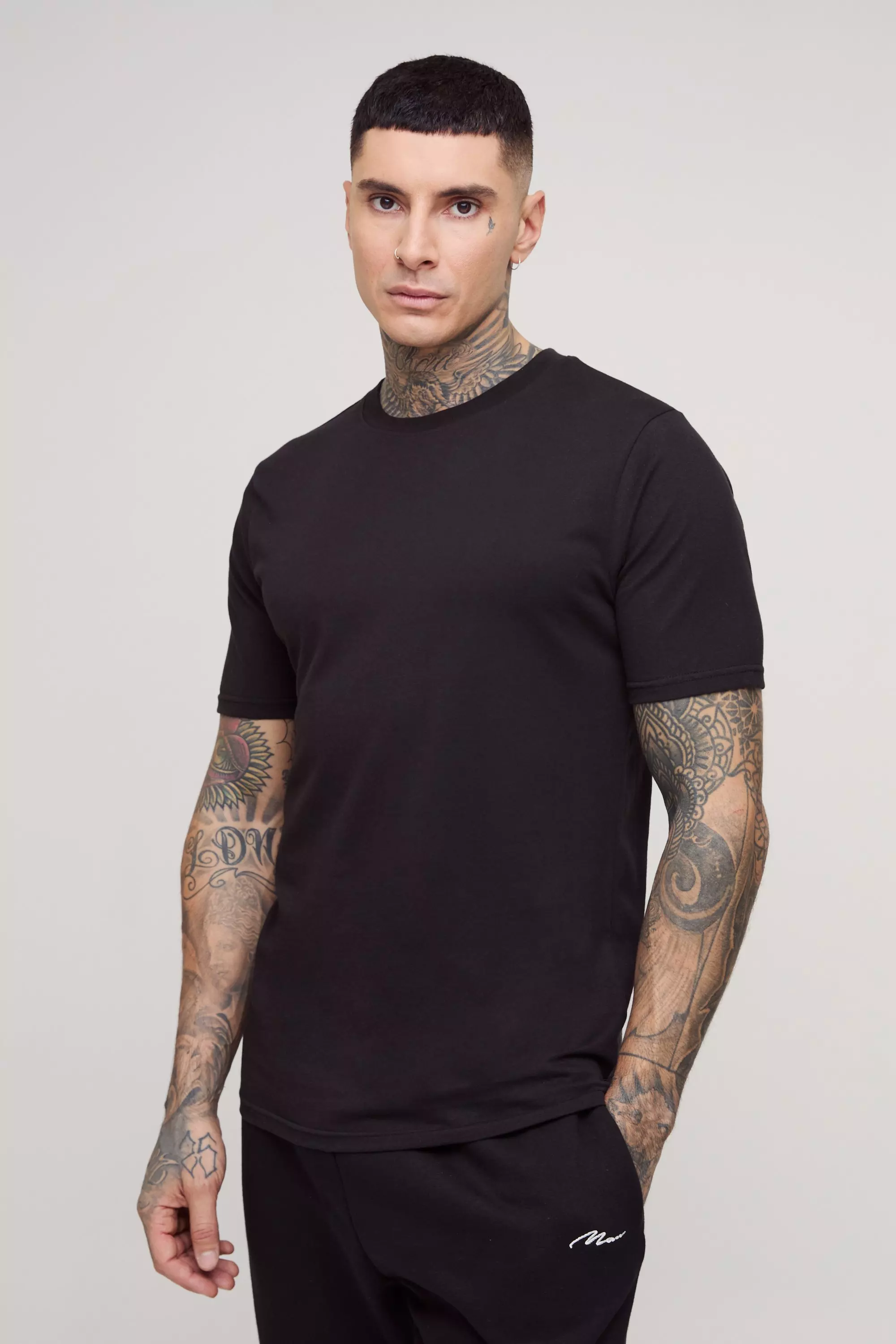 Black Tall Slim Fit Basic T-Shirt