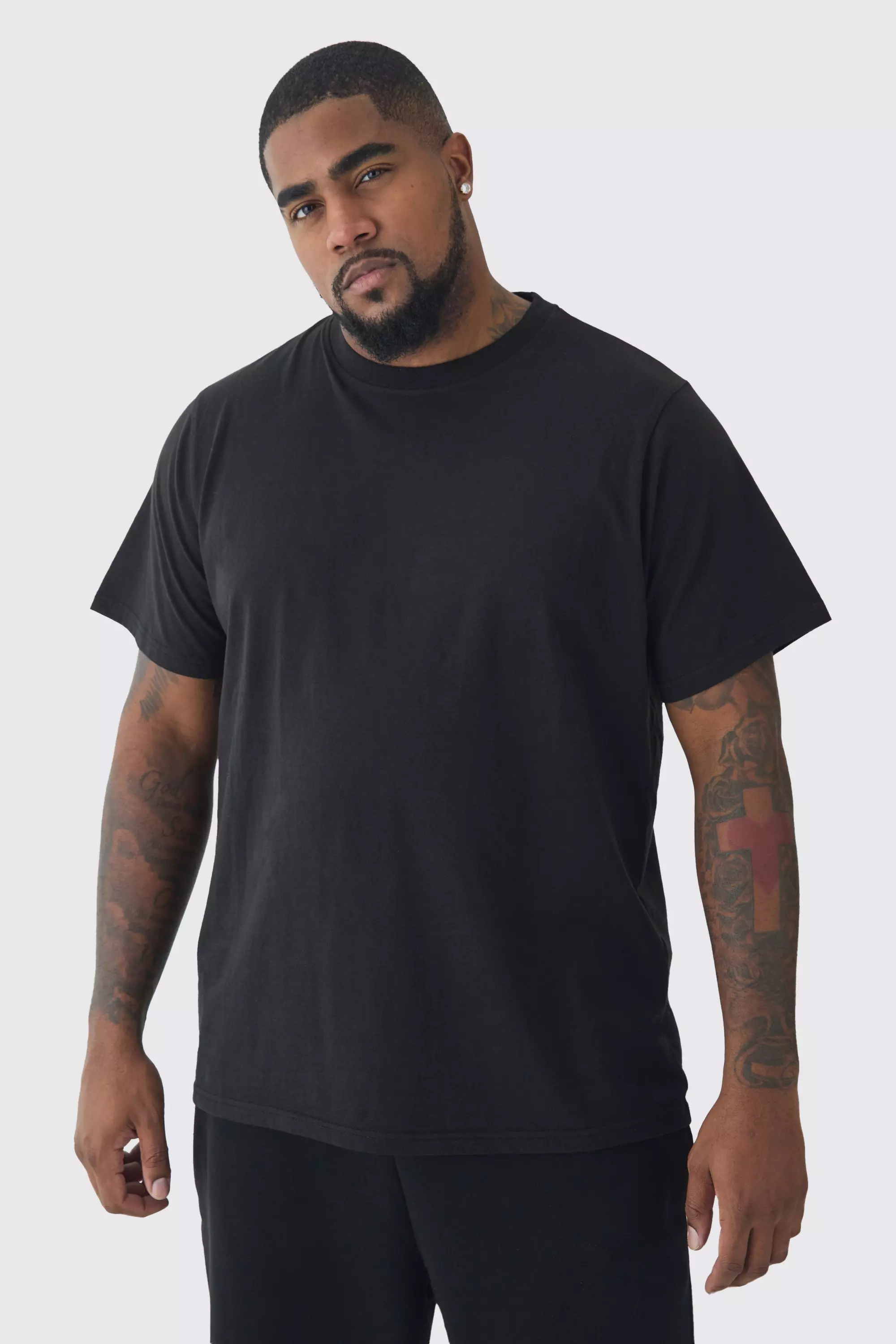 Black Plus Slim Fit Basic T-Shirt