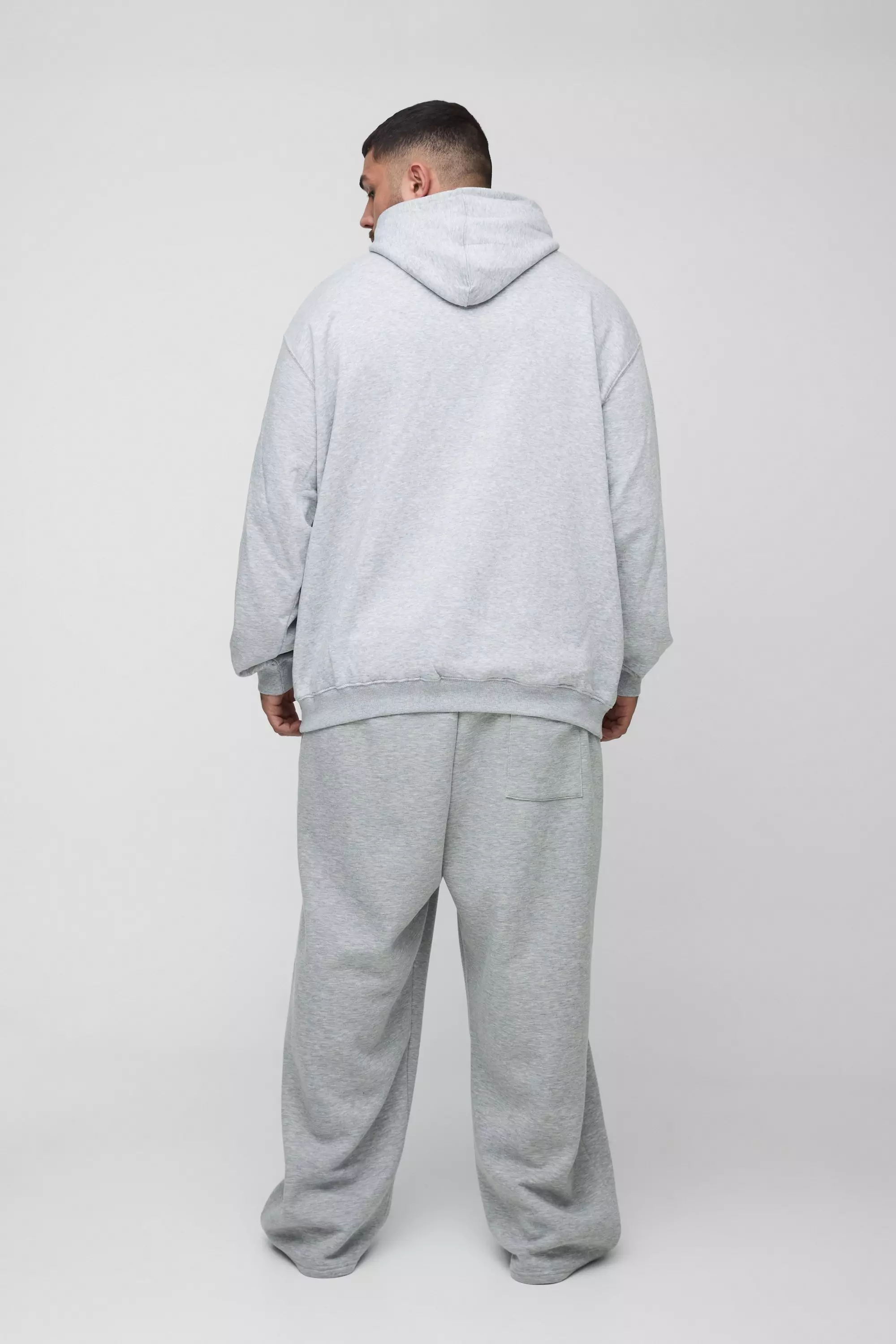 Plus New York Print Oversized Hoodie in Grey alternative image